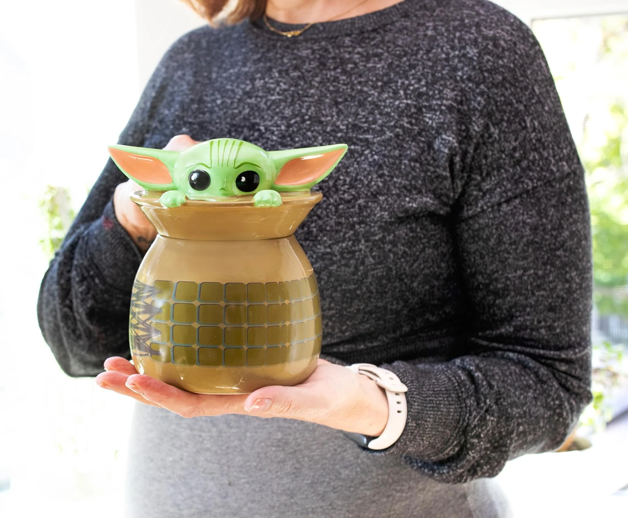 Star Wars: The Mandalorian Grogu Ceramic Cookie Jar Container | 6 Inches Tall - Image 7