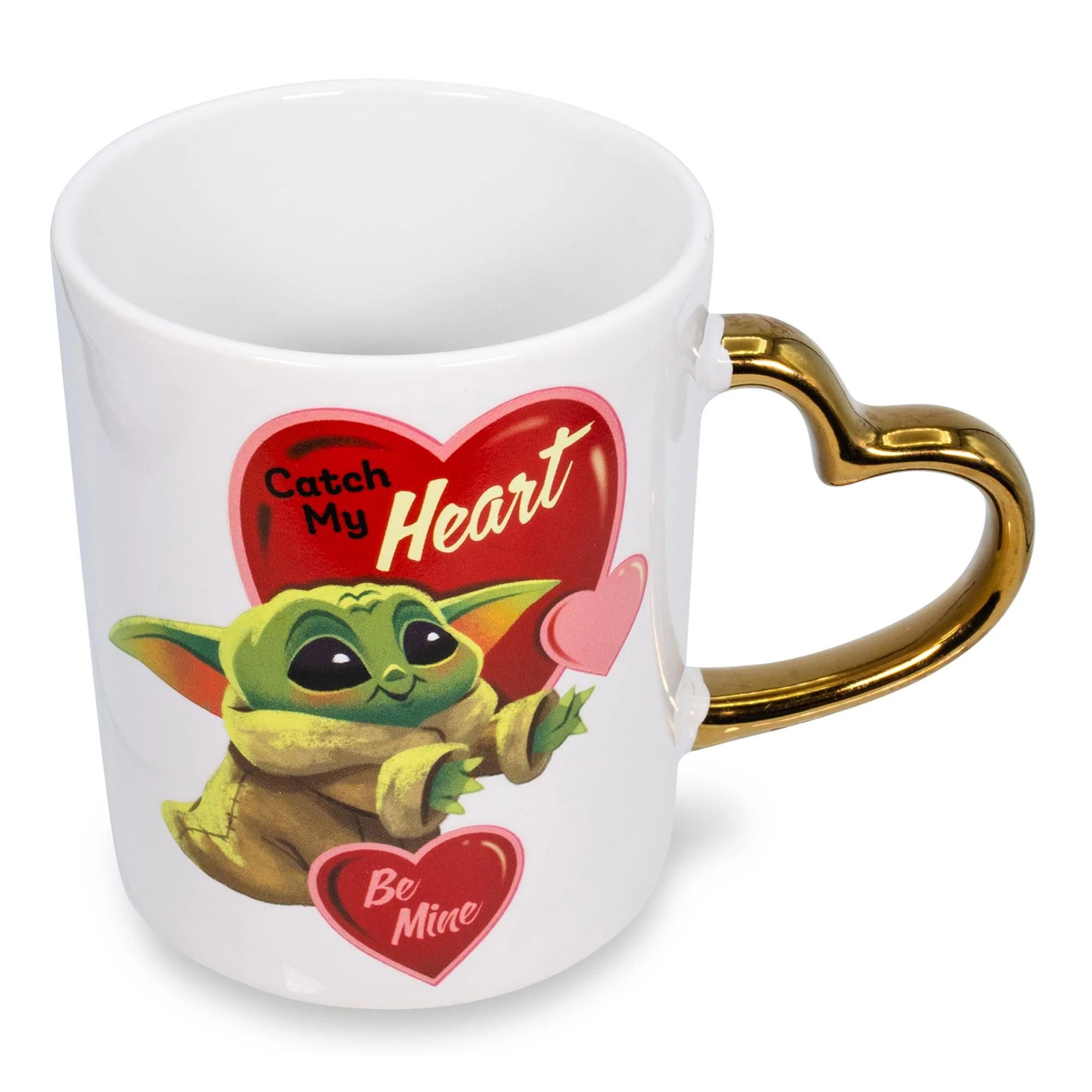 Star Wars: The Mandalorian Grogu Heart-Shaped Handle Ceramic Mug | 14 Ounces - Image 2