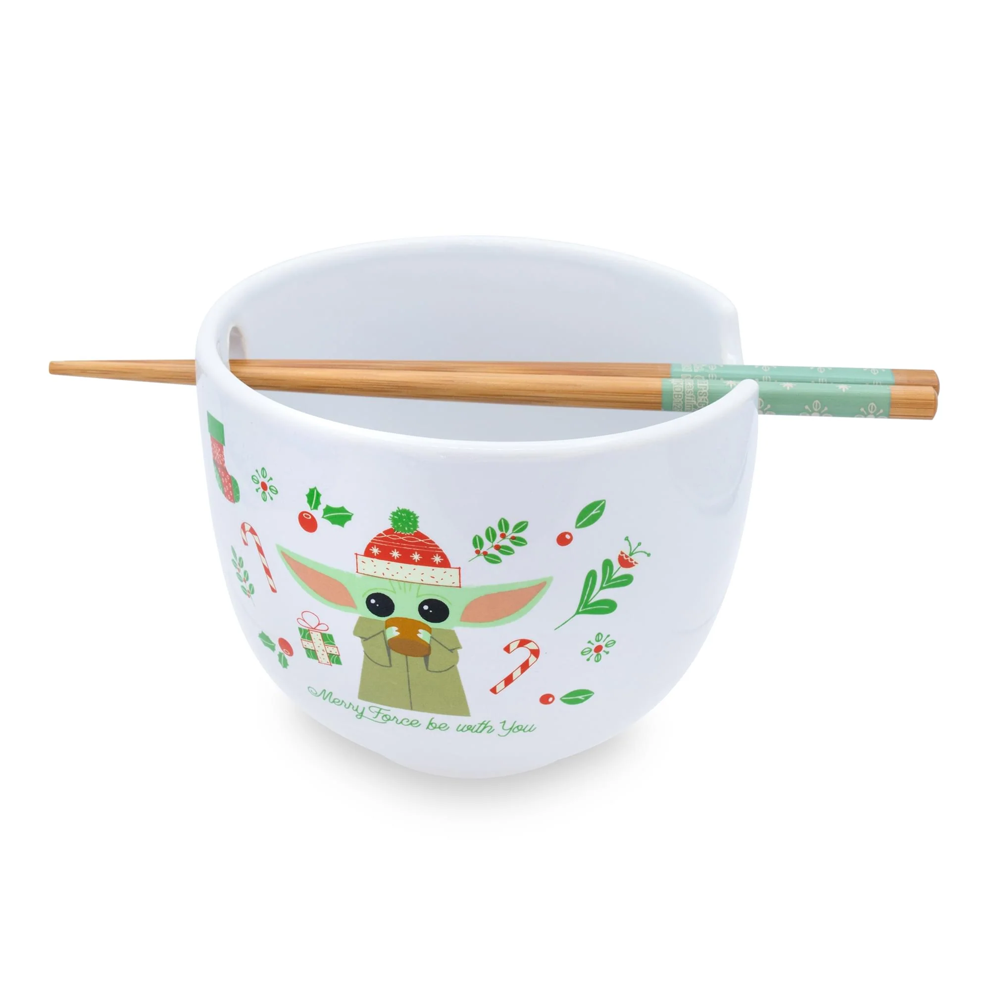 Star Wars: The Mandalorian Grogu "Merry Force" Ramen Bowl and Chopstick Set - Image 2