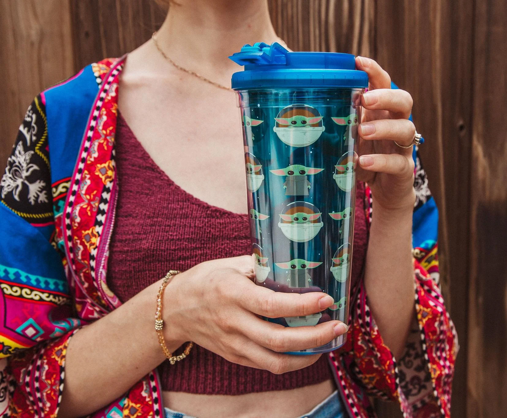 Star Wars: The Mandalorian Grogu Plastic Travel Tumbler | Holds 24 Ounces - Image 3