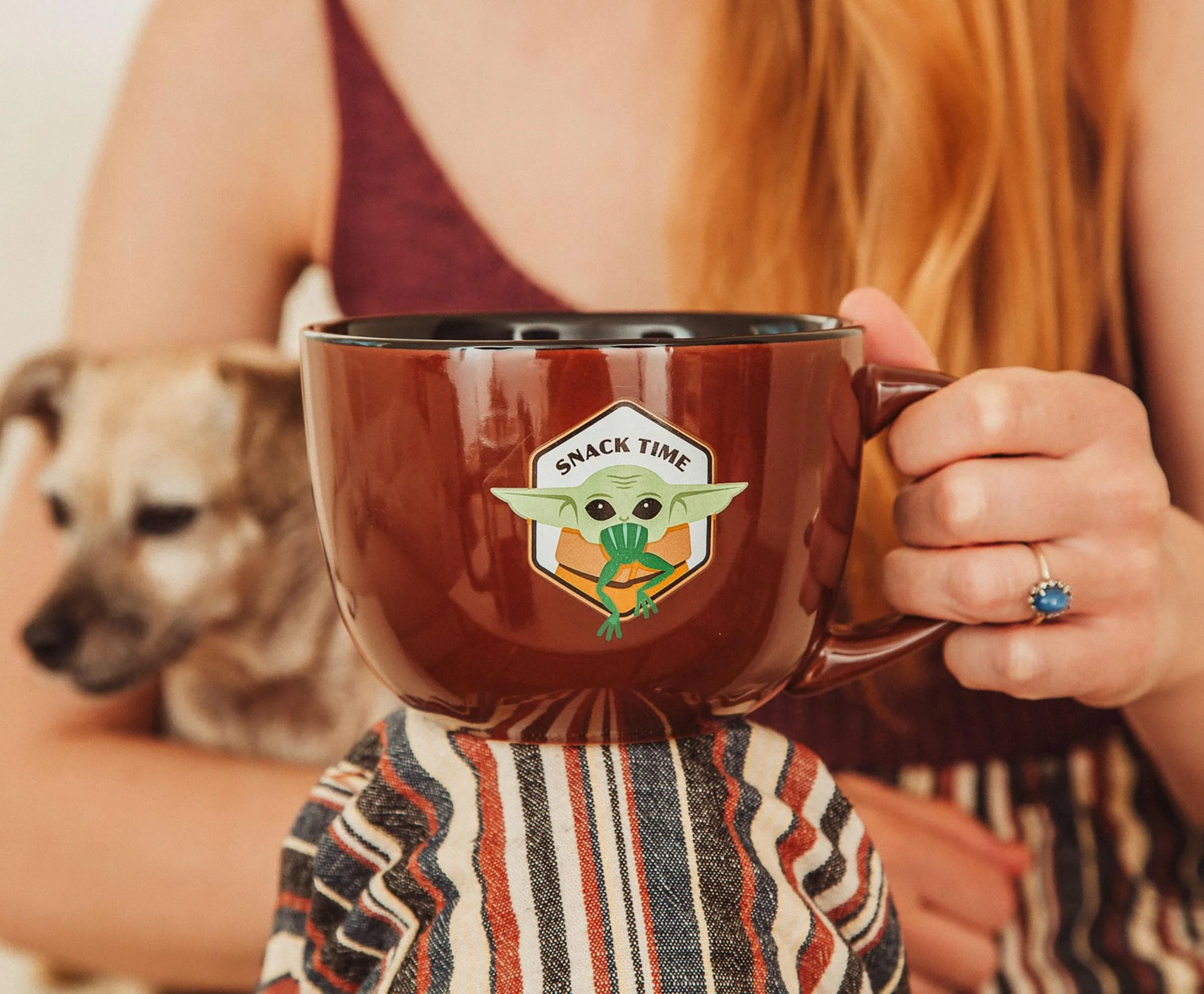 Star Wars: The Mandalorian Grogu "Snack Time" Ceramic Soup Mug | 24 Ounces - Image 4