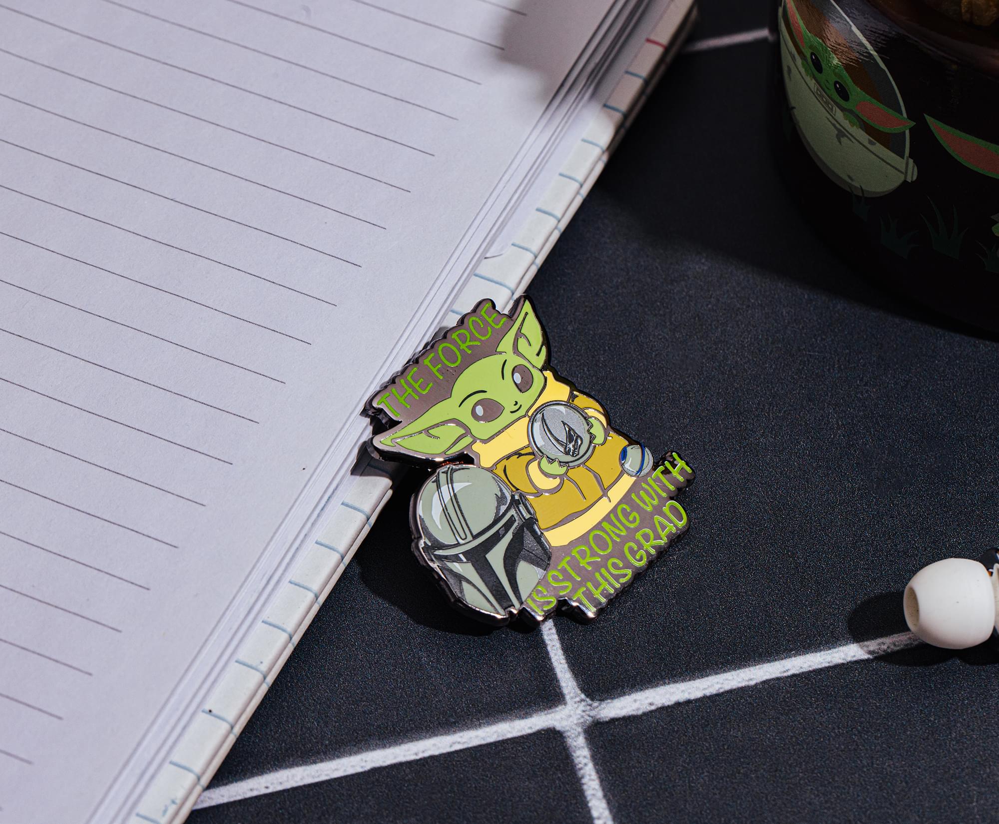 Star Wars: The Mandalorian Grogu "The Force Is Strong With This Grad" Enamel Pin - Image 3