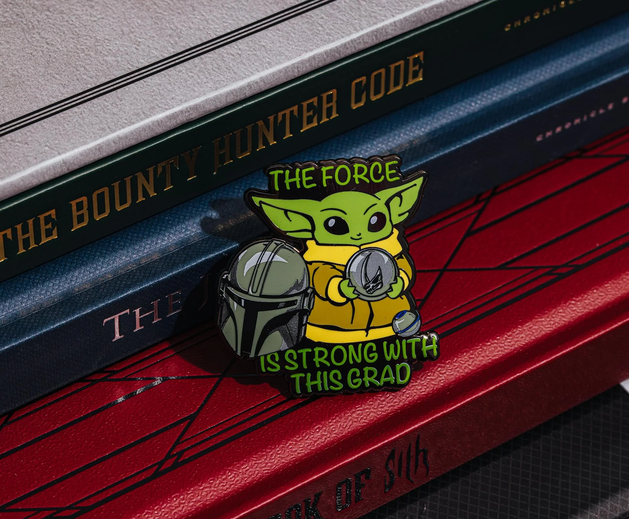 Star Wars: The Mandalorian Grogu "The Force Is Strong With This Grad" Enamel Pin - Image 7