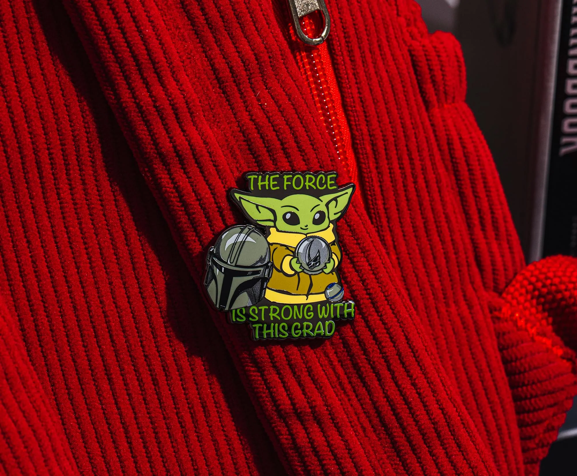 Star Wars: The Mandalorian Grogu "The Force Is Strong With This Grad" Enamel Pin - Image 8
