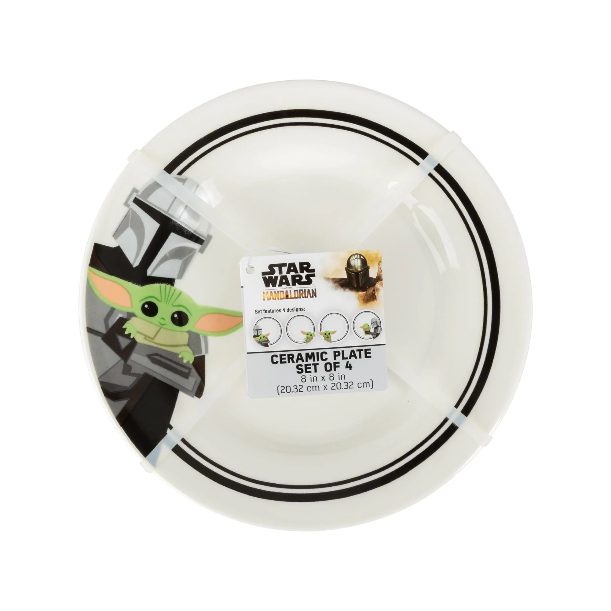 Star Wars: The Mandalorian Mando and Grogu 4-Piece 8-Inch Dinner Plate Set - Image 2