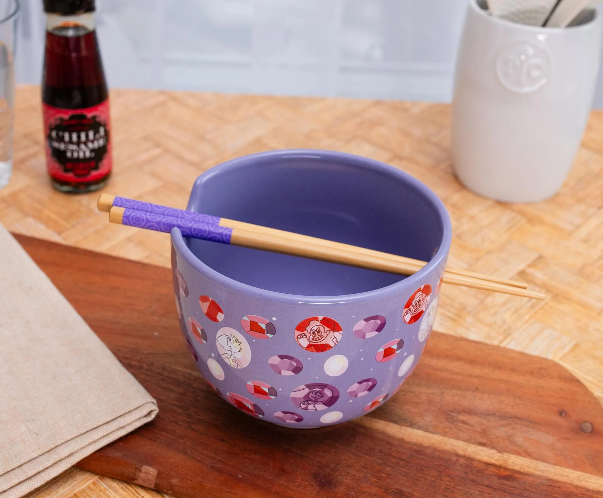 Steven Universe Crystal Gems 20-Ounce Ceramic Ramen Bowl and Chopstick Set - Image 4