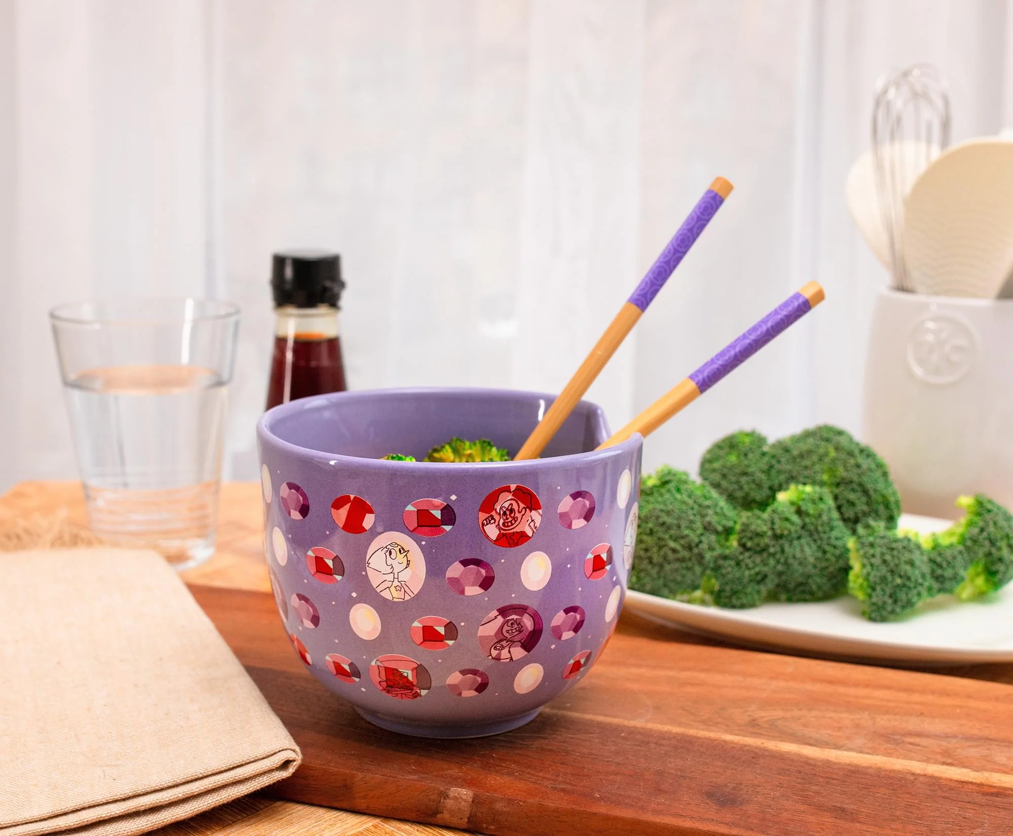 Steven Universe Crystal Gems 20-Ounce Ceramic Ramen Bowl and Chopstick Set - Image 7