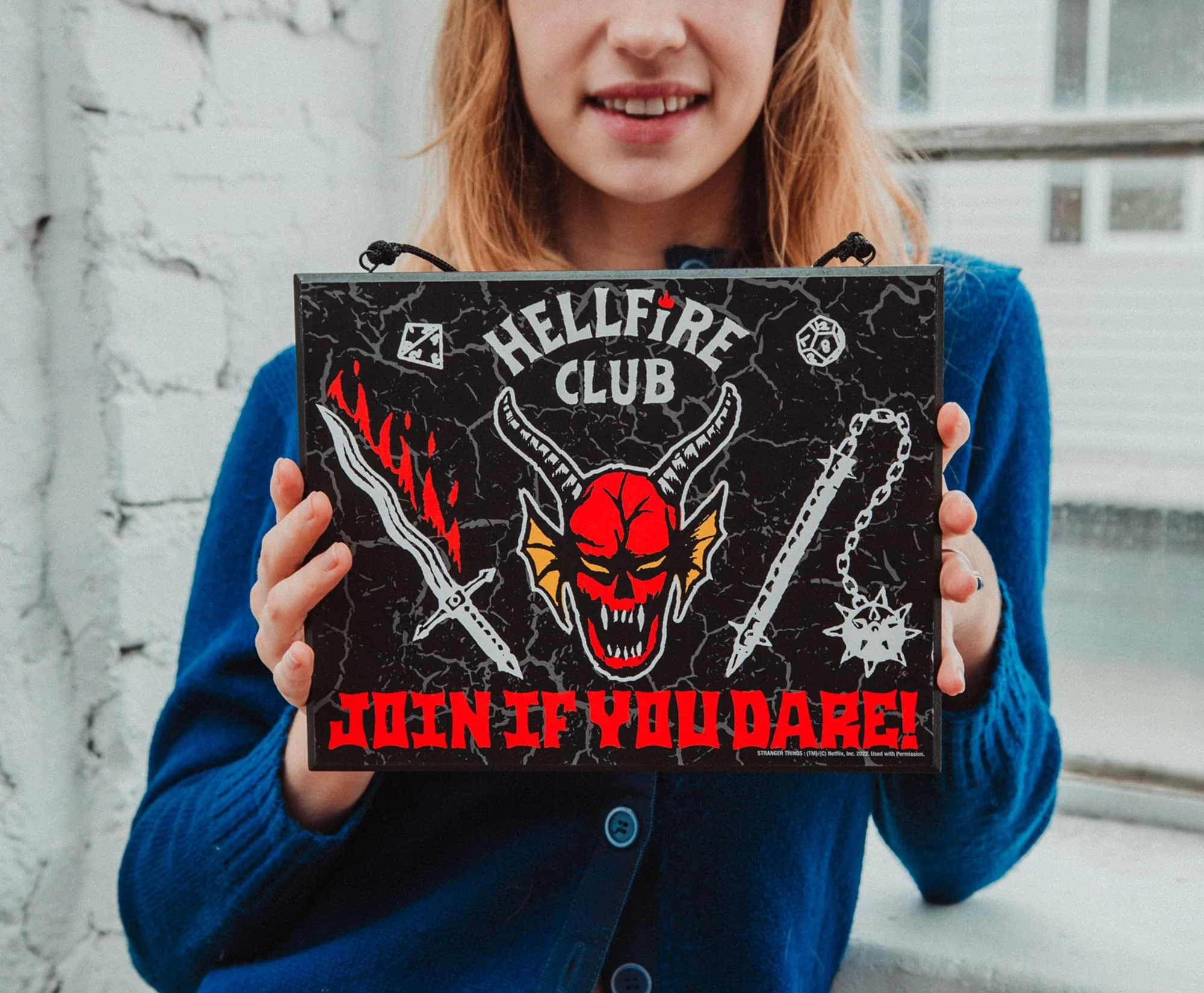 Stranger Things Hellfire Club Reversible Hanging Sign Wall Art | 10 x 8 Inches - Image 5