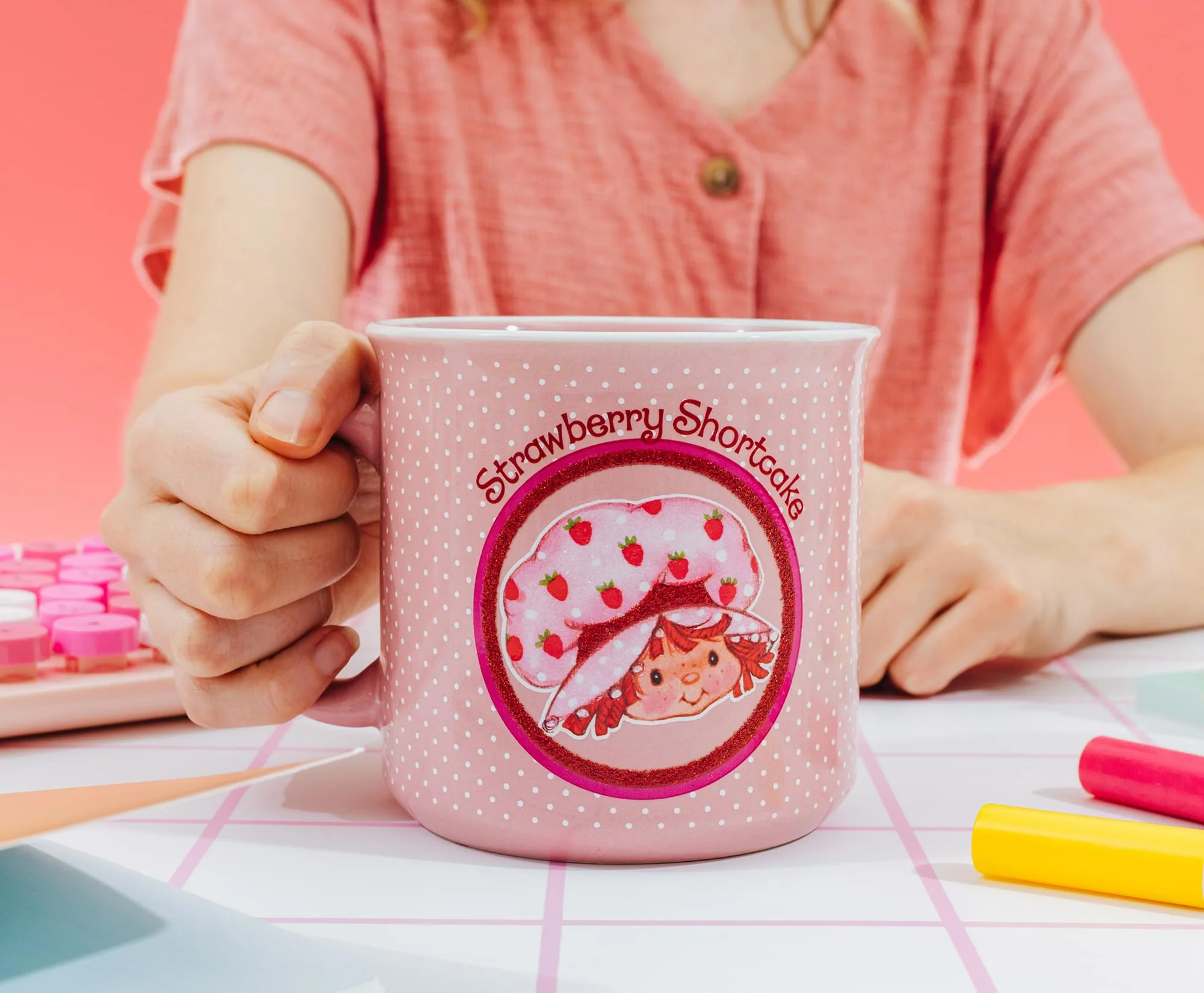 Strawberry Shortcake Polka Dots Ceramic Camper Mug | Holds 20 Ounces - Image 4