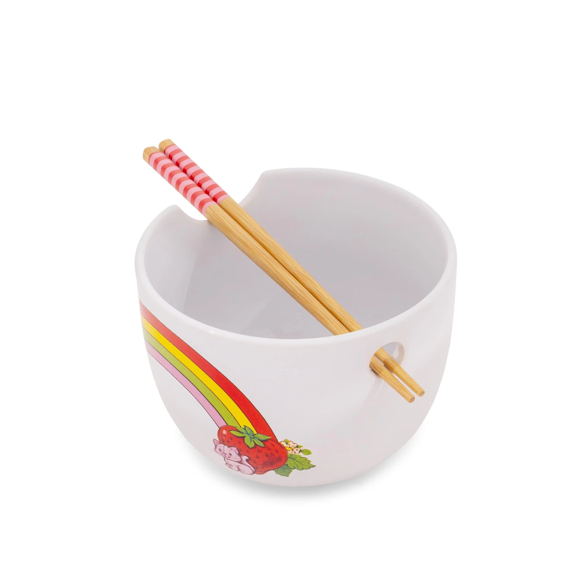 Strawberry Shortcake Rainbow 20-Ounce Ceramic Ramen Bowl With Chopsticks - Image 2