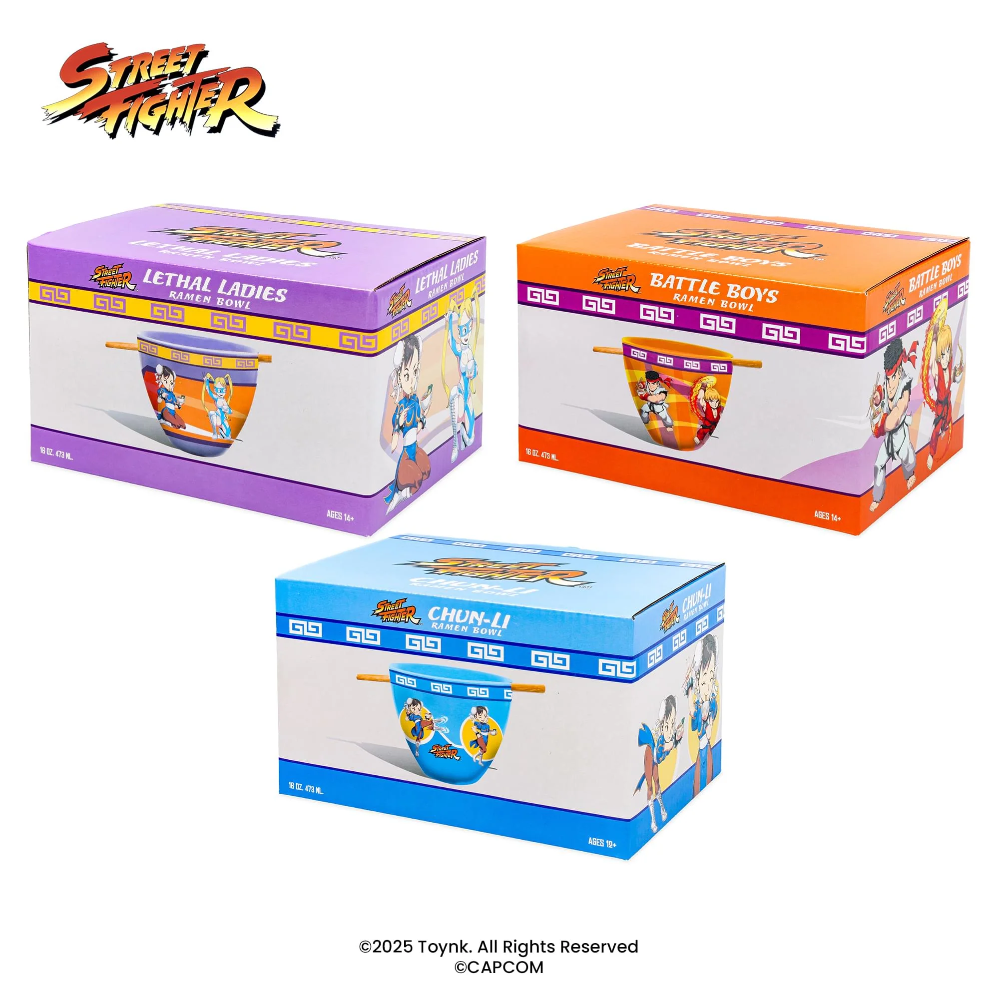 Street Fighter 16-Ounce Ramen Bowls and Chopsticks | Set Of 3 - Image 2