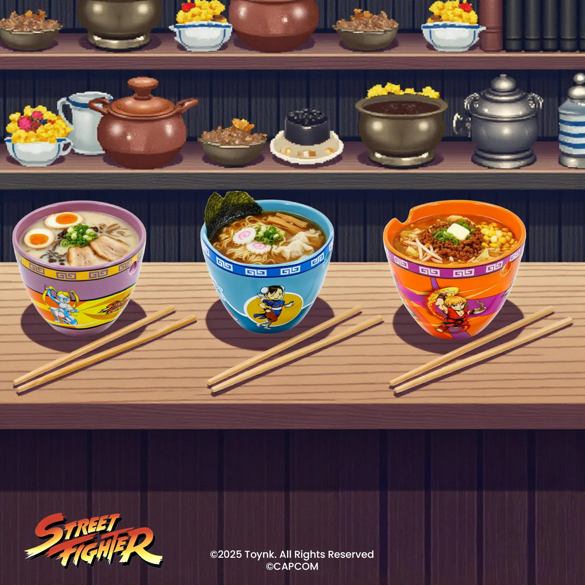 Street Fighter 16-Ounce Ramen Bowls and Chopsticks | Set Of 3 - Image 5