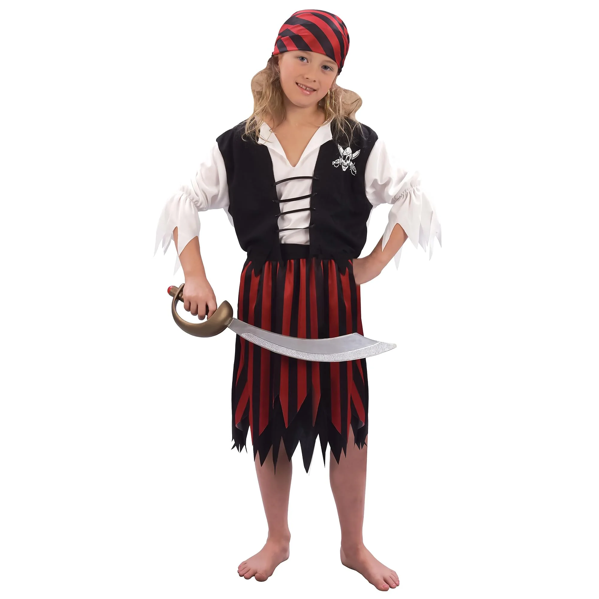 Striped Pirate Girl Child Costume - Image 6