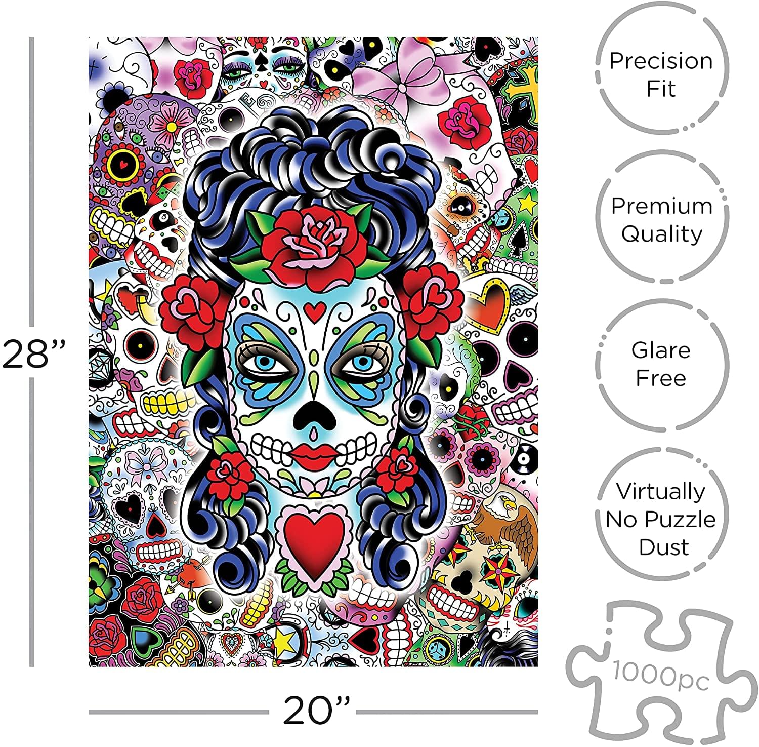 Sugar Skulls 1000 Piece Jigsaw Puzzle - Image 2