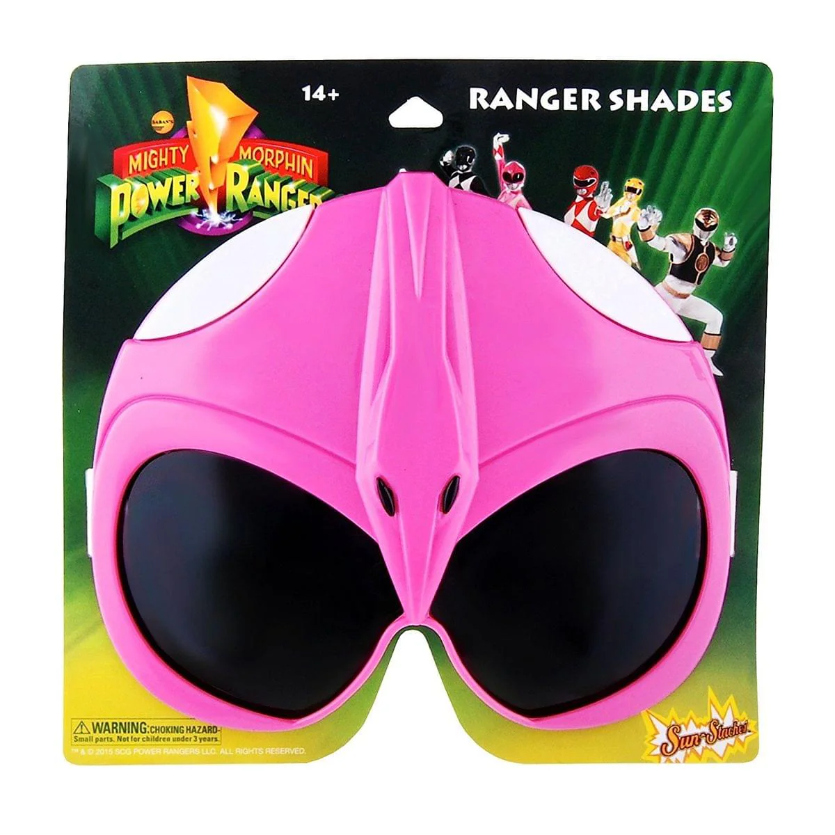 Sunstache Power Ranger Pink Costume Glasses - Image 2