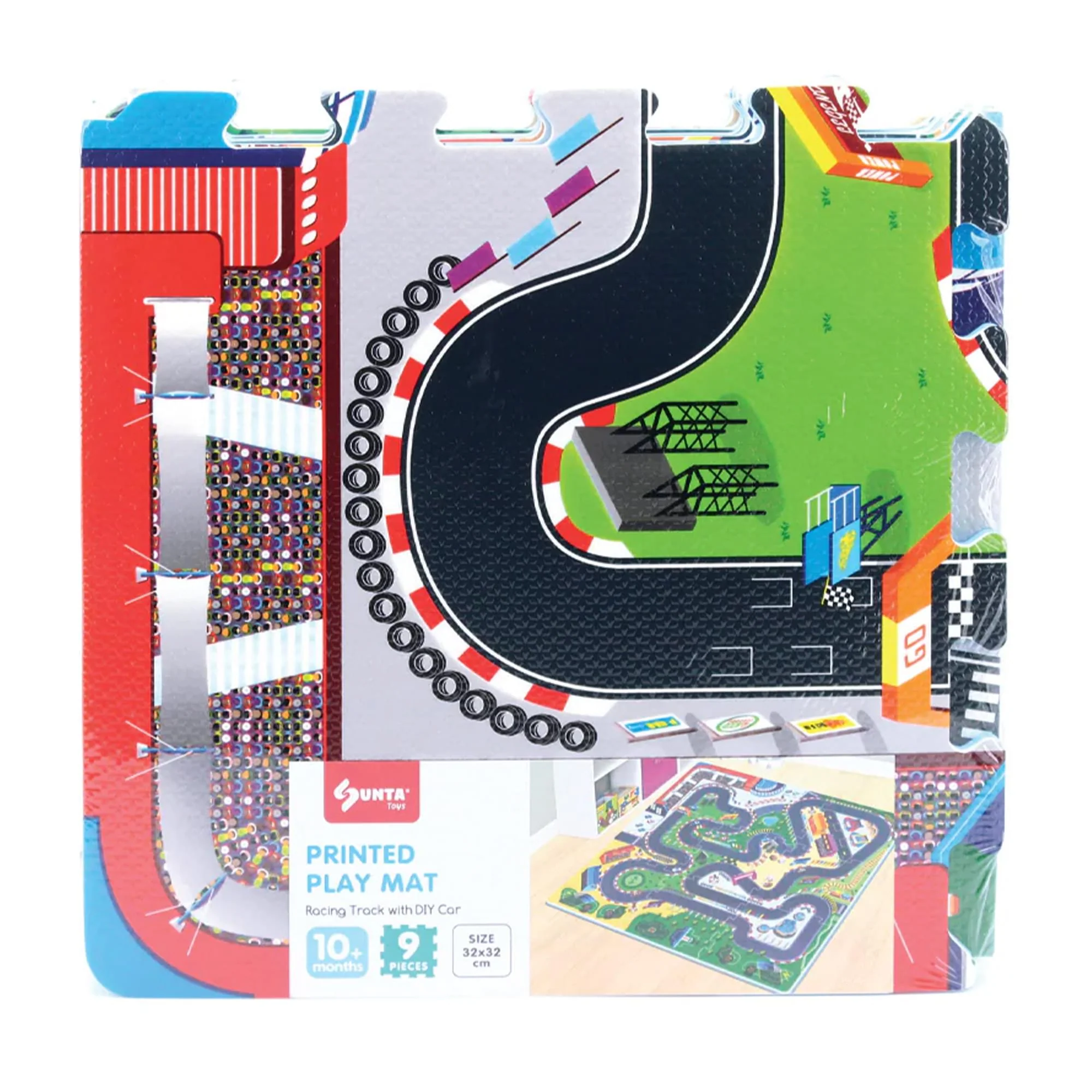 Sunta Play Mat DIY Race Track and Car | 9 Piece Set - Image 2