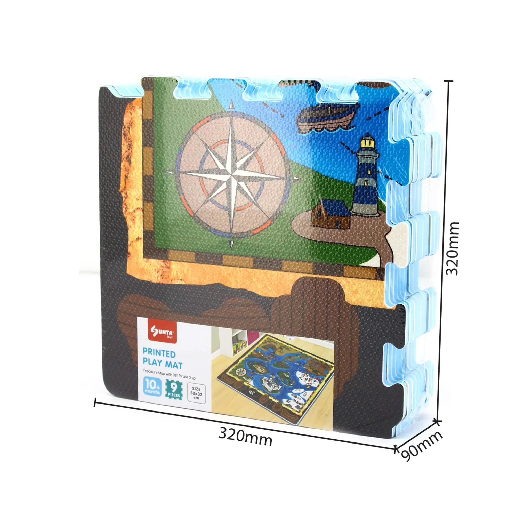 Sunta Play Mat DIY Treasure Map and Ship | 9 Piece Set - Image 8