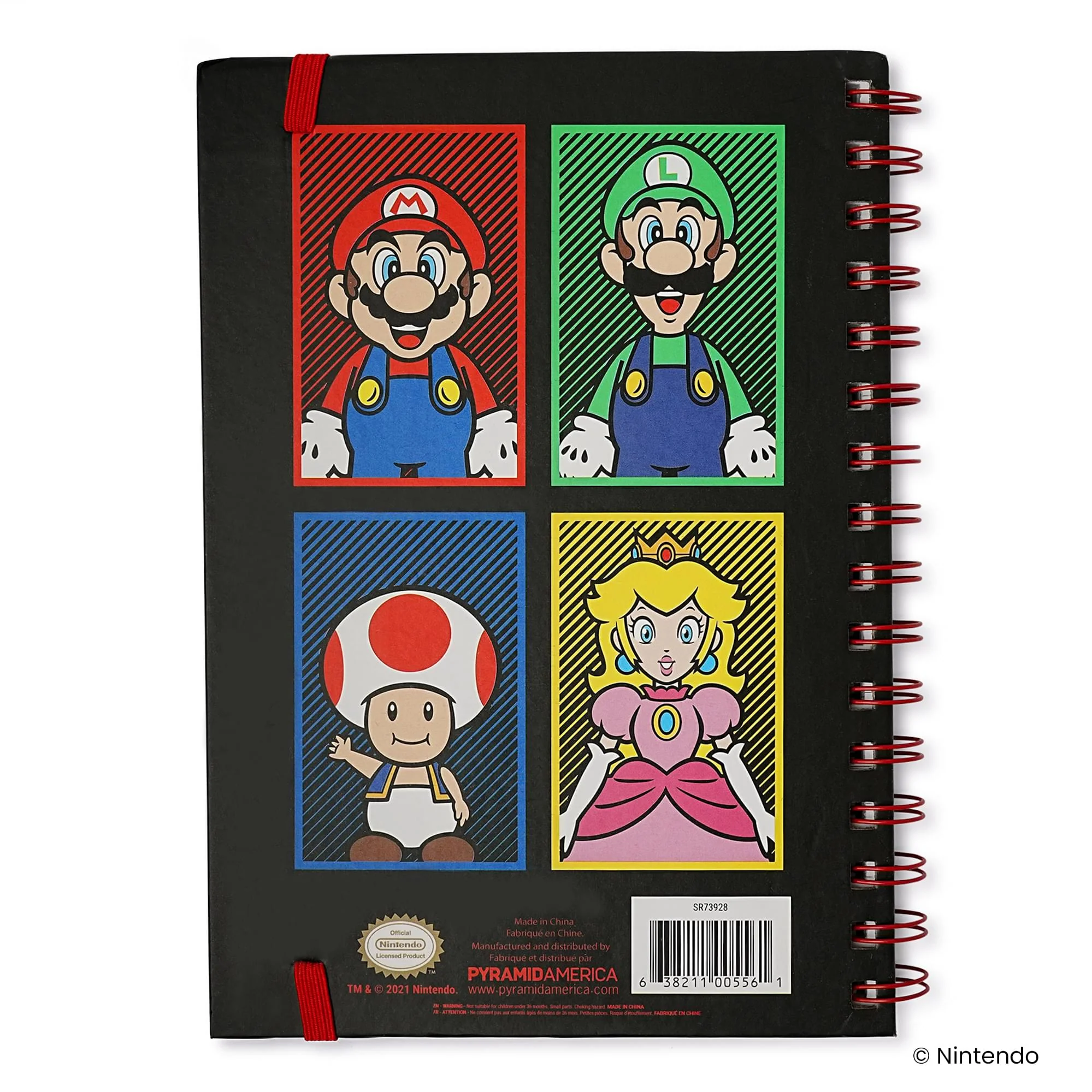 Super Mario 4 Color Spiral Notebook With Elastic Closure - Image 2