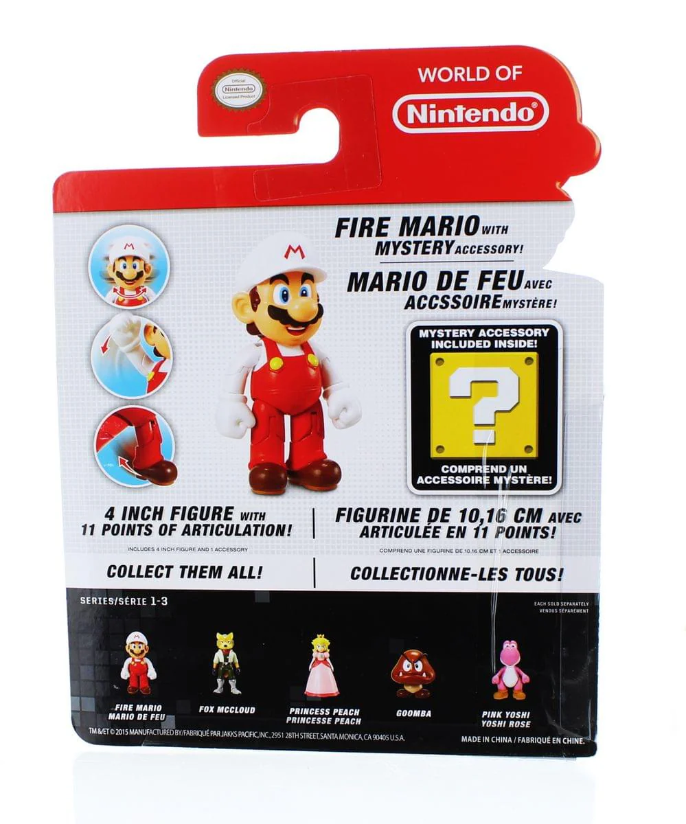 Super Mario Bros. 4" Figures Series 3 Mario w/ Fire Flower - Image 3