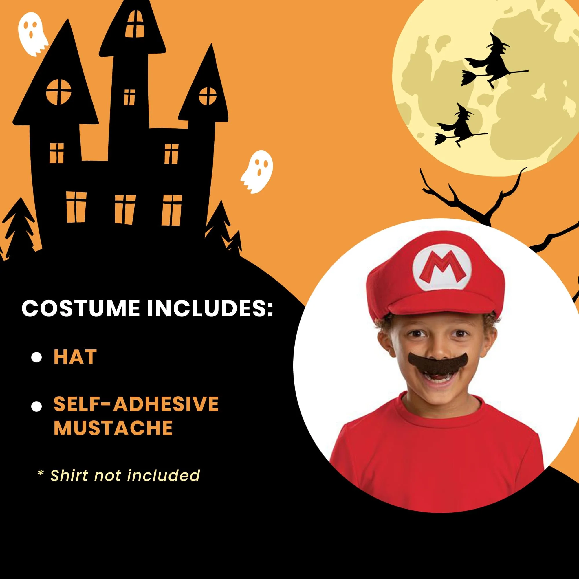 Super Mario Bros. Mario Hat and Mustache Child Costume Kit - Image 3