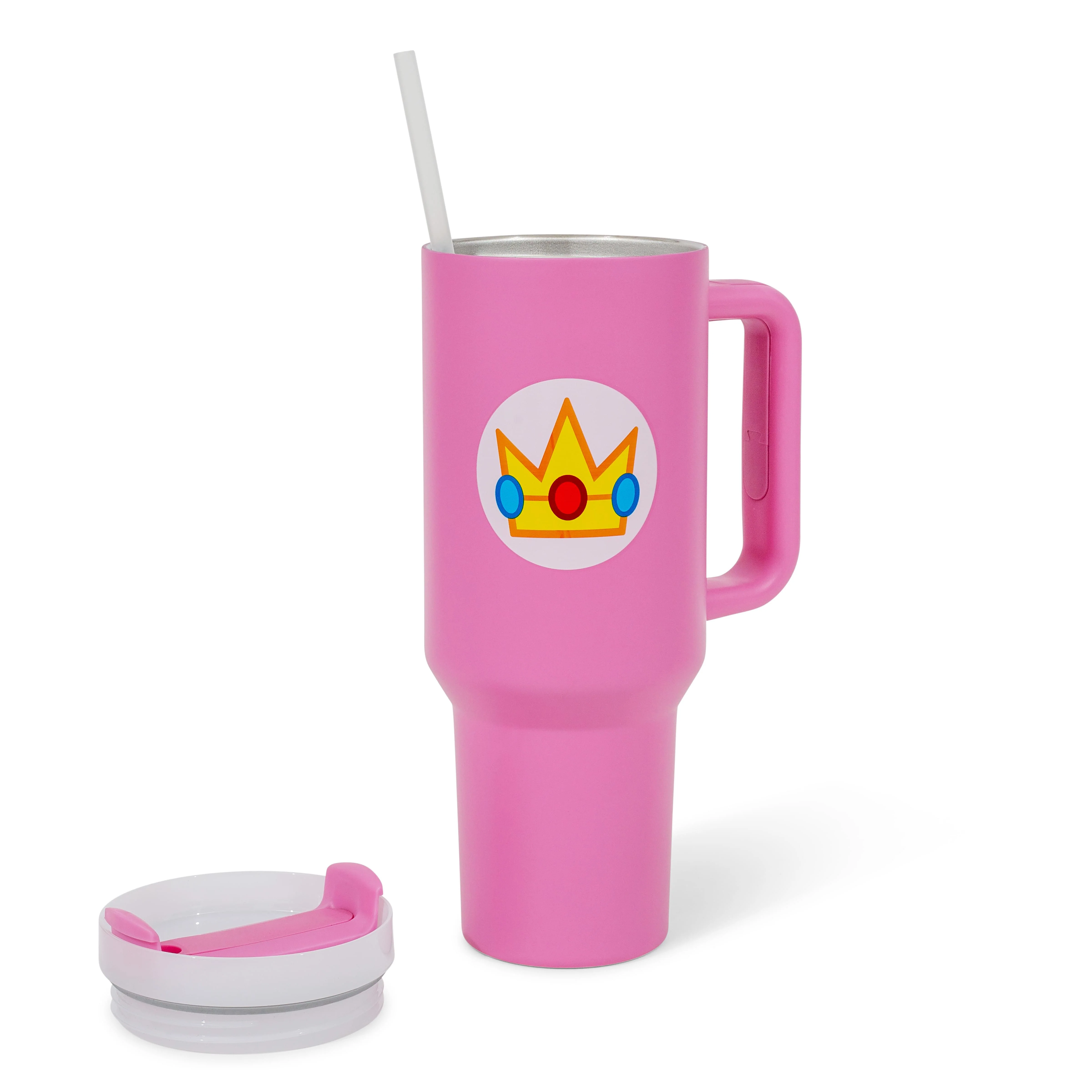 Super Mario Bros. Princess Peach Icon Metal Travel Tumbler | Holds 40 Ounces - Image 3