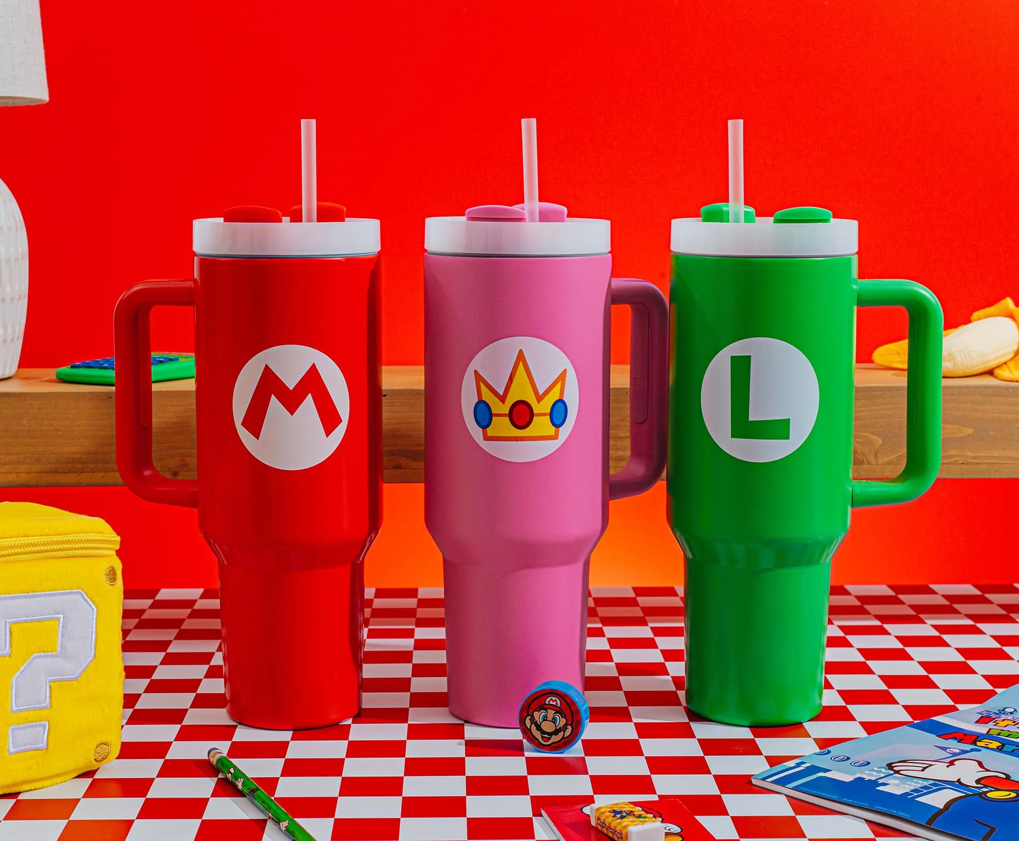 Super Mario Bros. Princess Peach Icon Metal Travel Tumbler | Holds 40 Ounces - Image 9