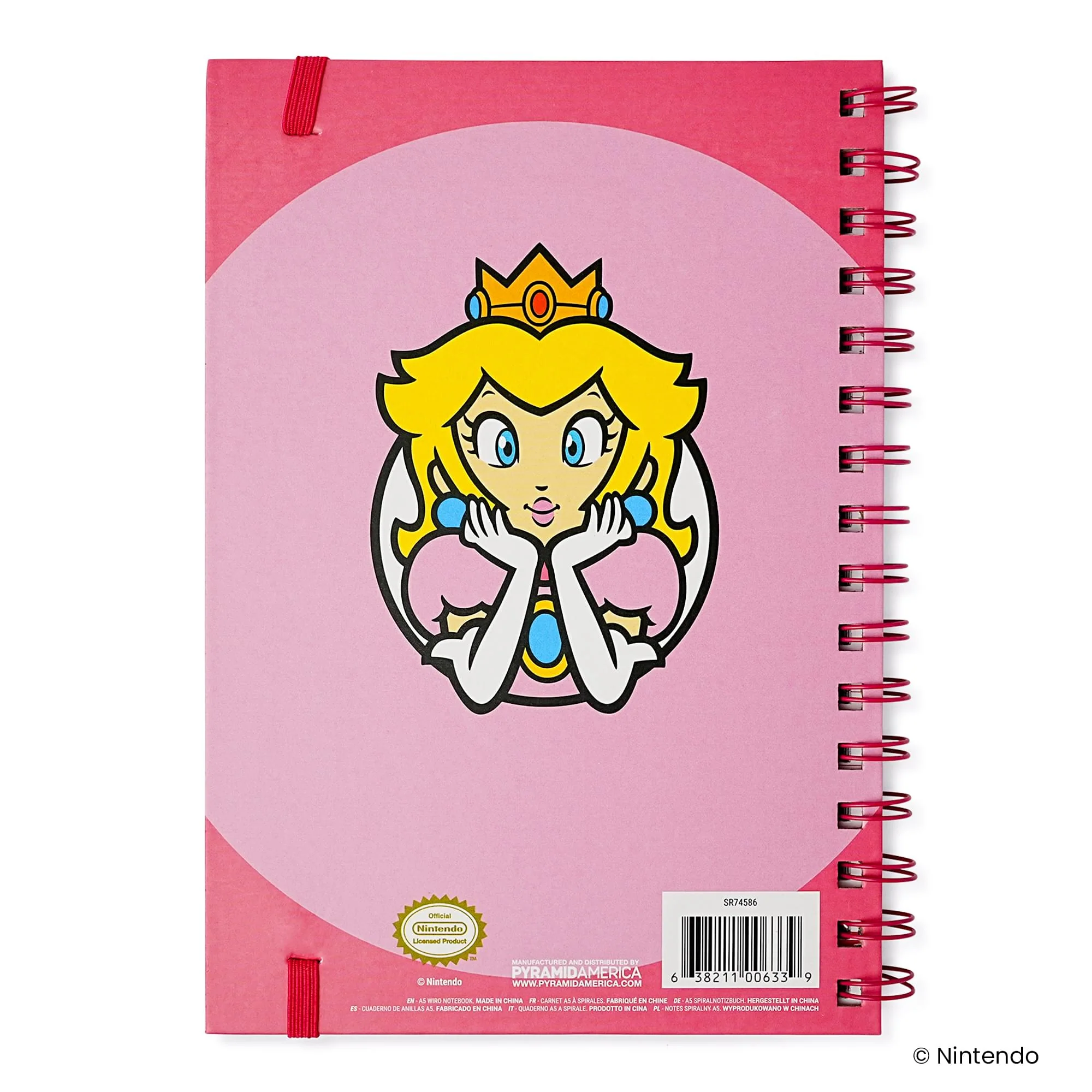 Super Mario Princess Peach Spiral Notebook With Elastic Closure - Image 2