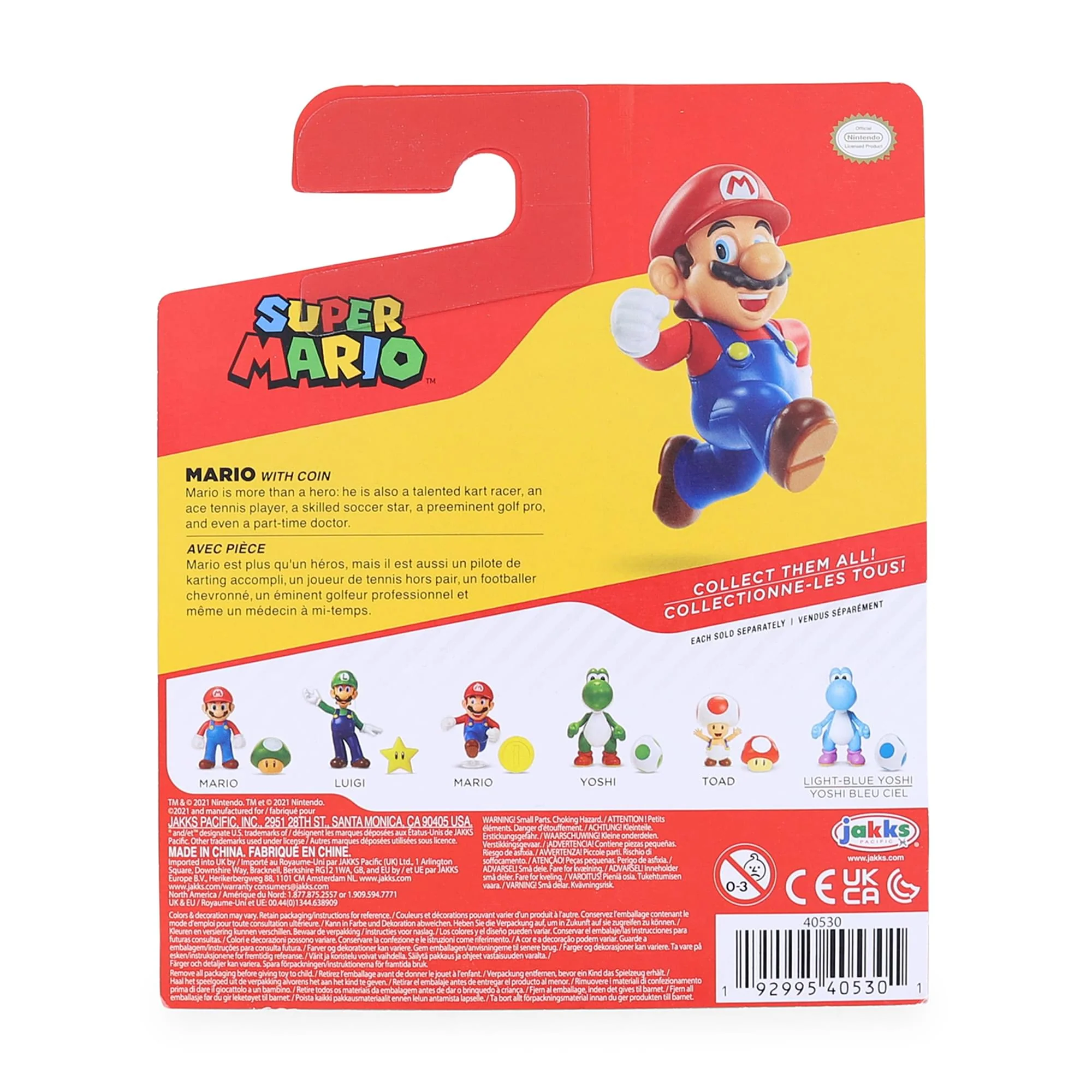 Super Mario World of Nintendo 2.5 Inch Figure | Mario with Coin - Image 2