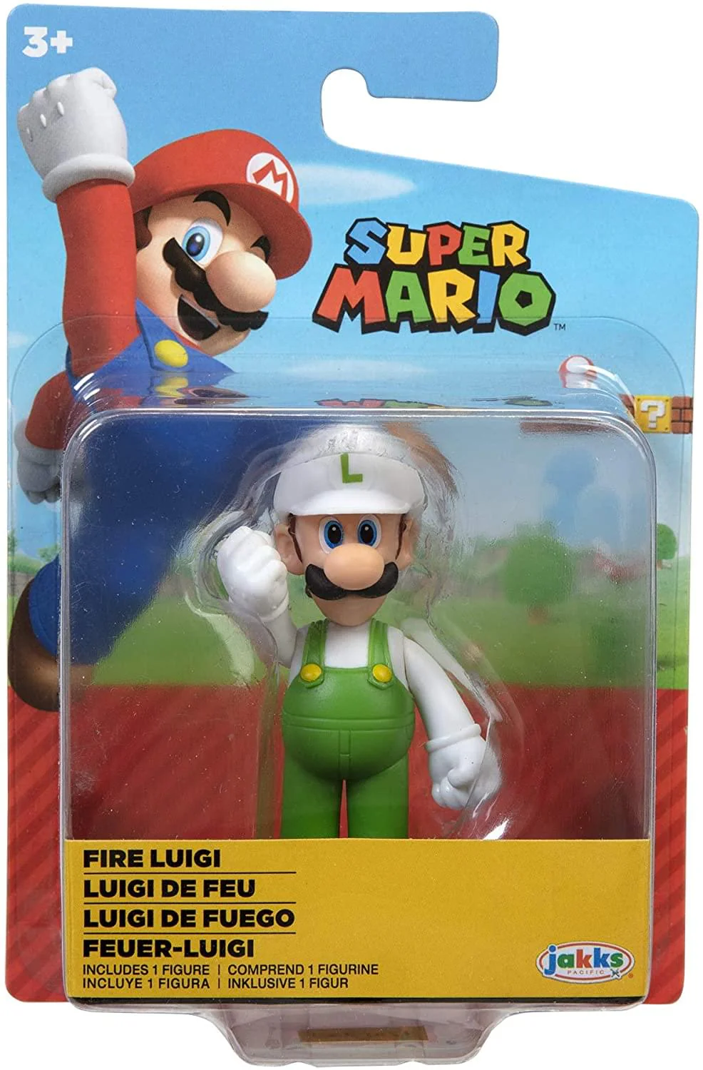 Super Mario World of Nintendo 2.5 Inch Figure | Standing Fire Luigi - Image 4
