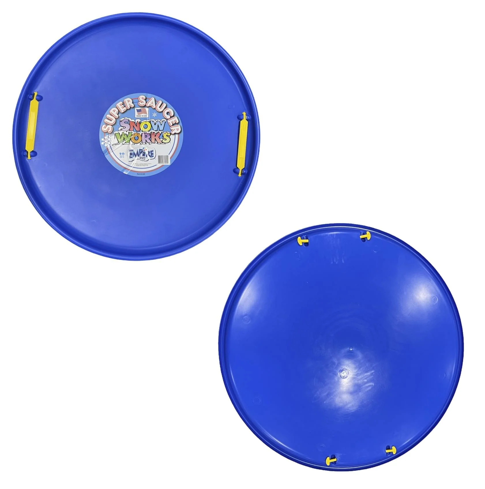 Super Saucer 28-Inch Round Snow Sled with Handles | Blue | Manufactured here in the USA - Image 3