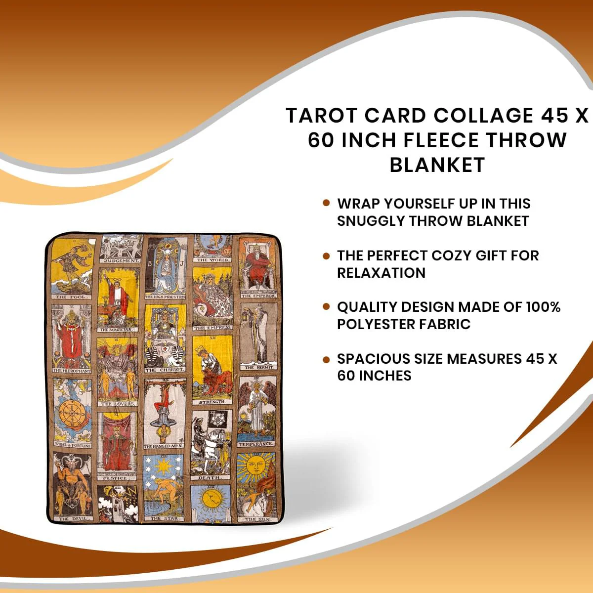 Tarot Card Collage 45 x 60 Inch Fleece Throw Blanket - Image 7