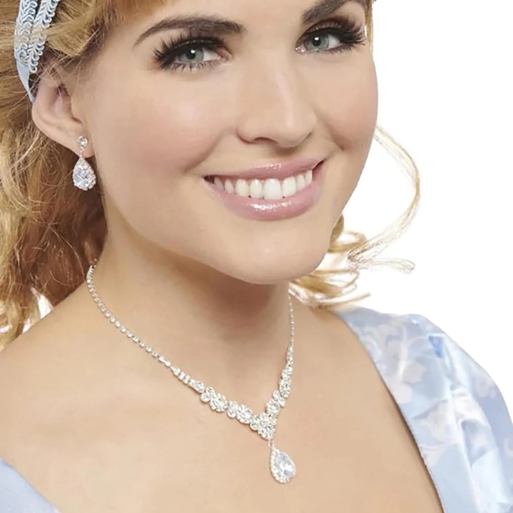 Teardrop Necklace and Earrings Adult Costume Jewelry - Image 4