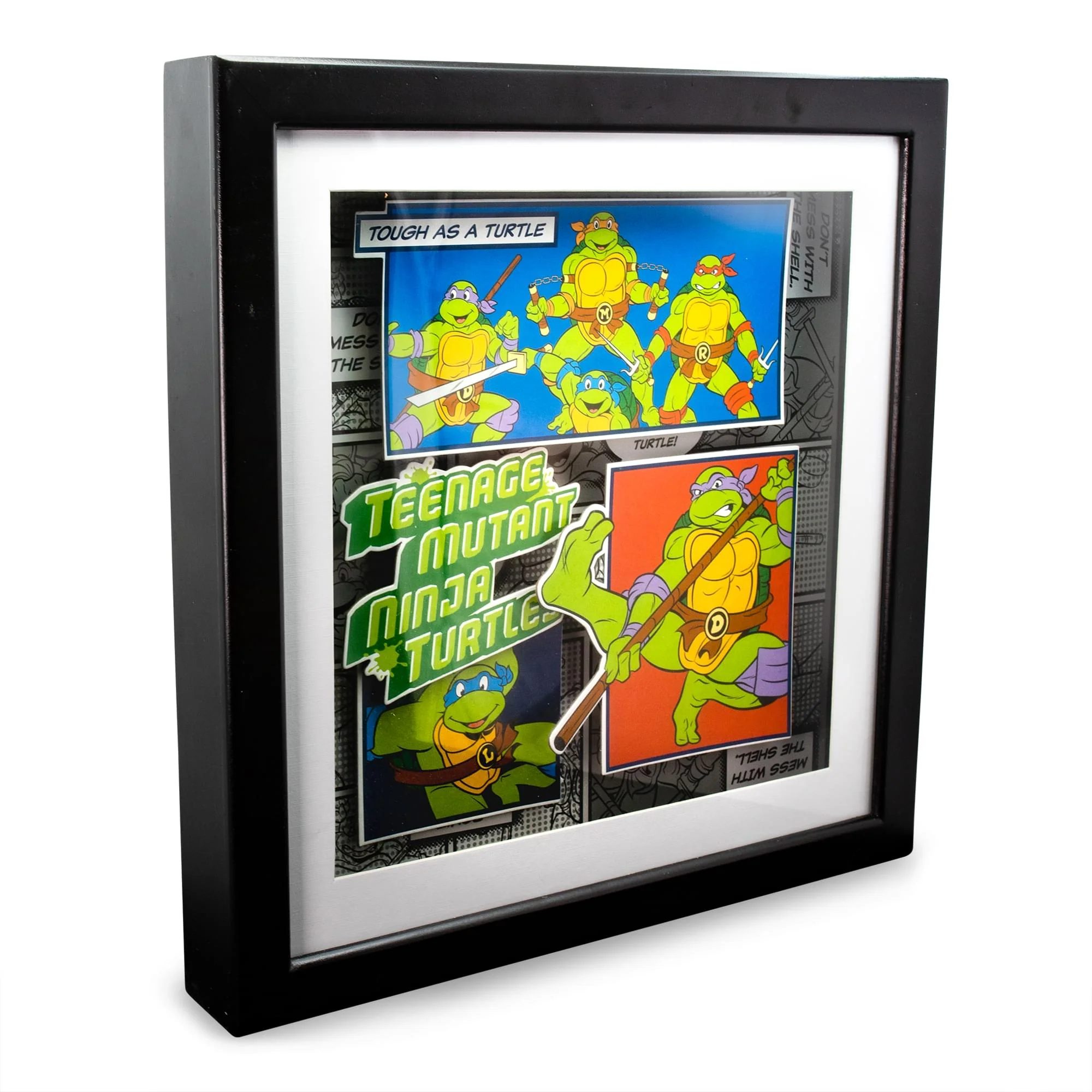 Teenage Mutant Ninja Turtles Wood Frame 3D Shadow Box Wall Art | 14 x 14 Inches - Image 2
