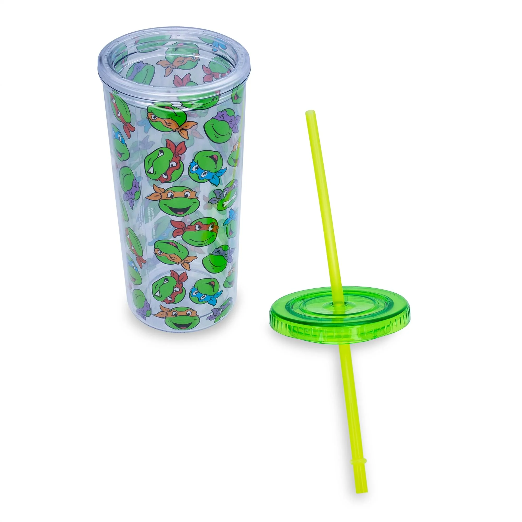 Teenage Mutant Ninja Turtles Allover Faces Carnival Cup With Lid and Straw - Image 2