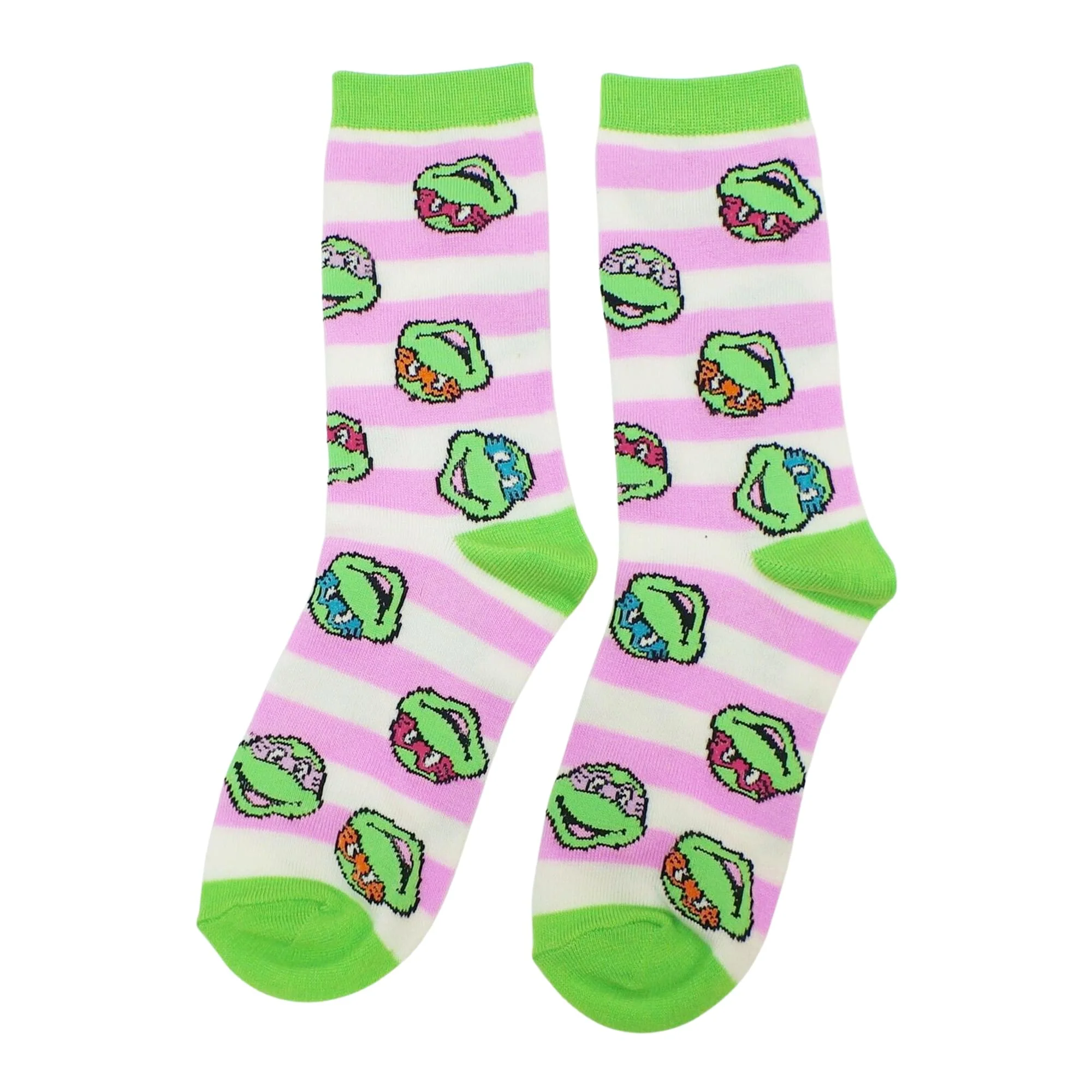 Teenage Mutant Ninja Turtles Pink Striped Crew Socks - Image 2