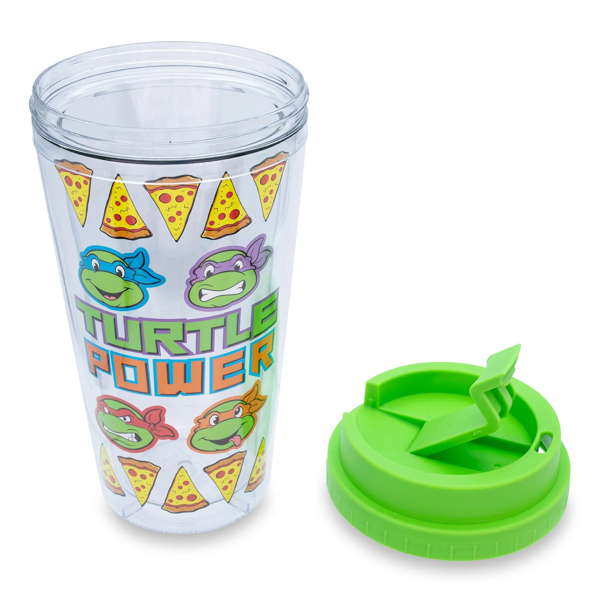 Teenage Mutant Ninja Turtles Pizza Slices Plastic Travel Tumbler | 16 Ounces - Image 2