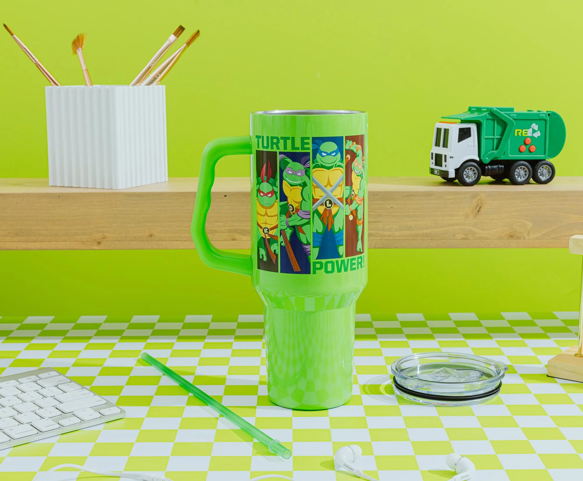 Teenage Mutant Ninja Turtles "Turtle Power" Stainless Steel Tumbler With Handle - Image 4