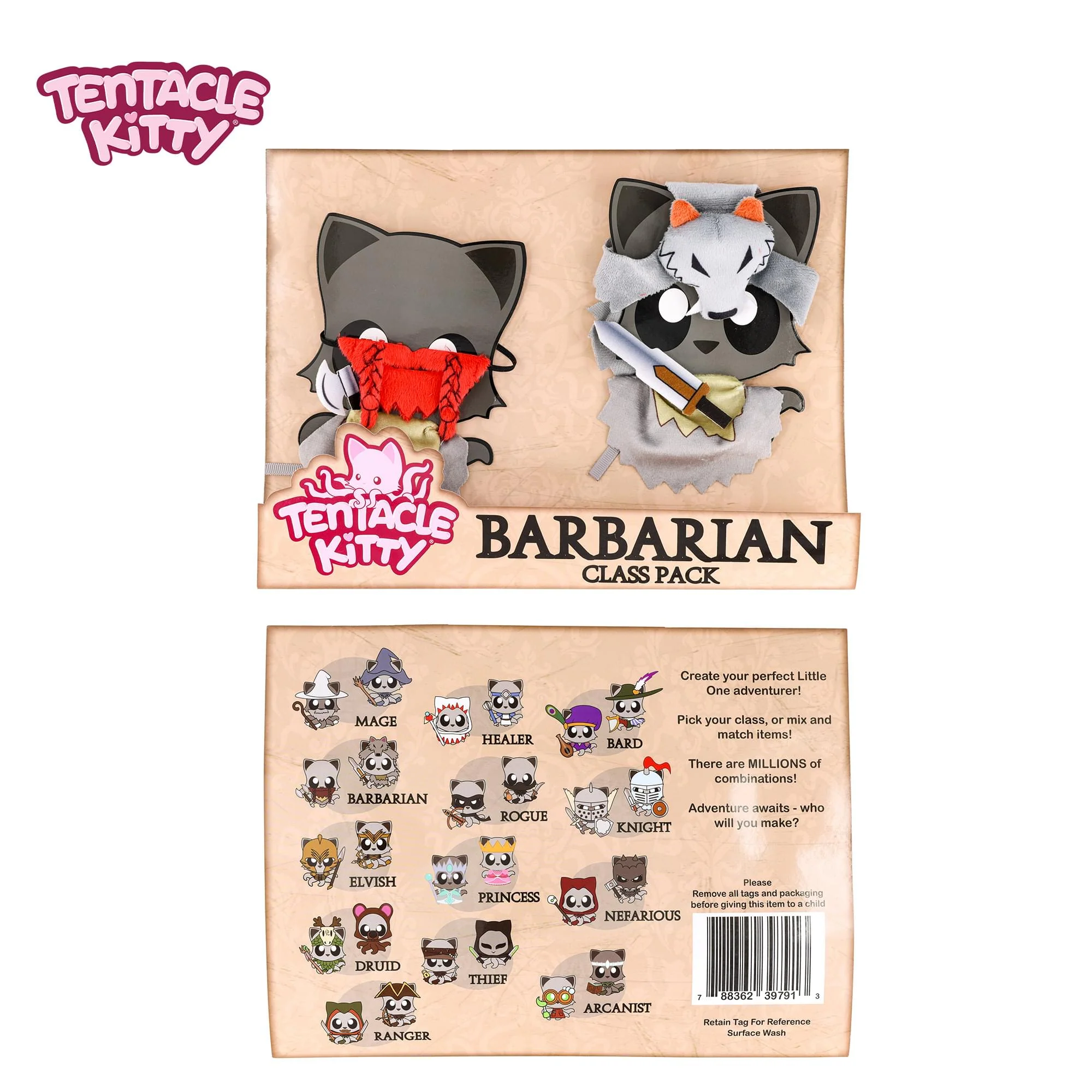 Tentacle Kitty Campaign Critters | Barbarian Class Plush Clothing Pack - Image 2