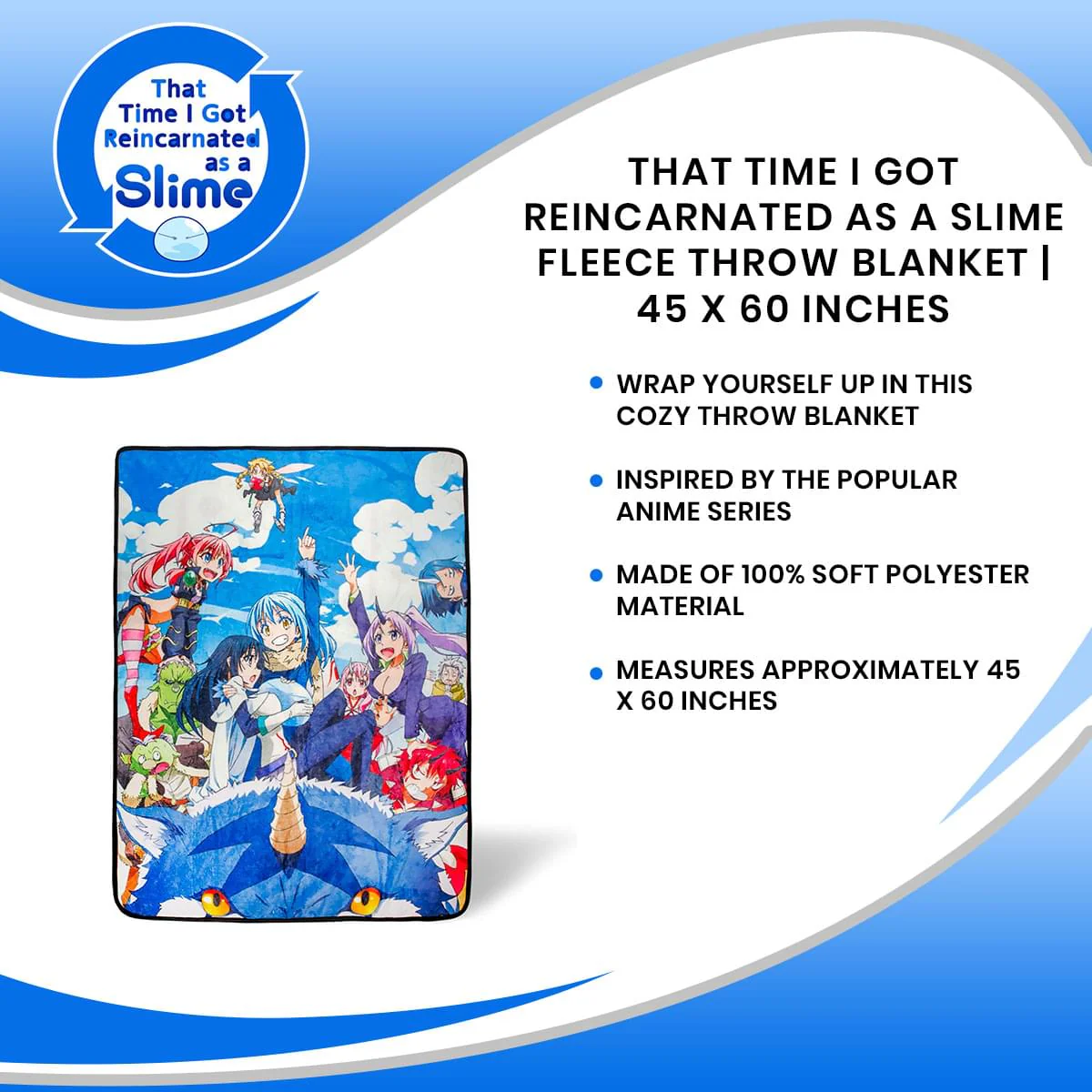 That Time I Got Reincarnated As A Slime Fleece Throw Blanket | 45 x 60 Inches - Image 7