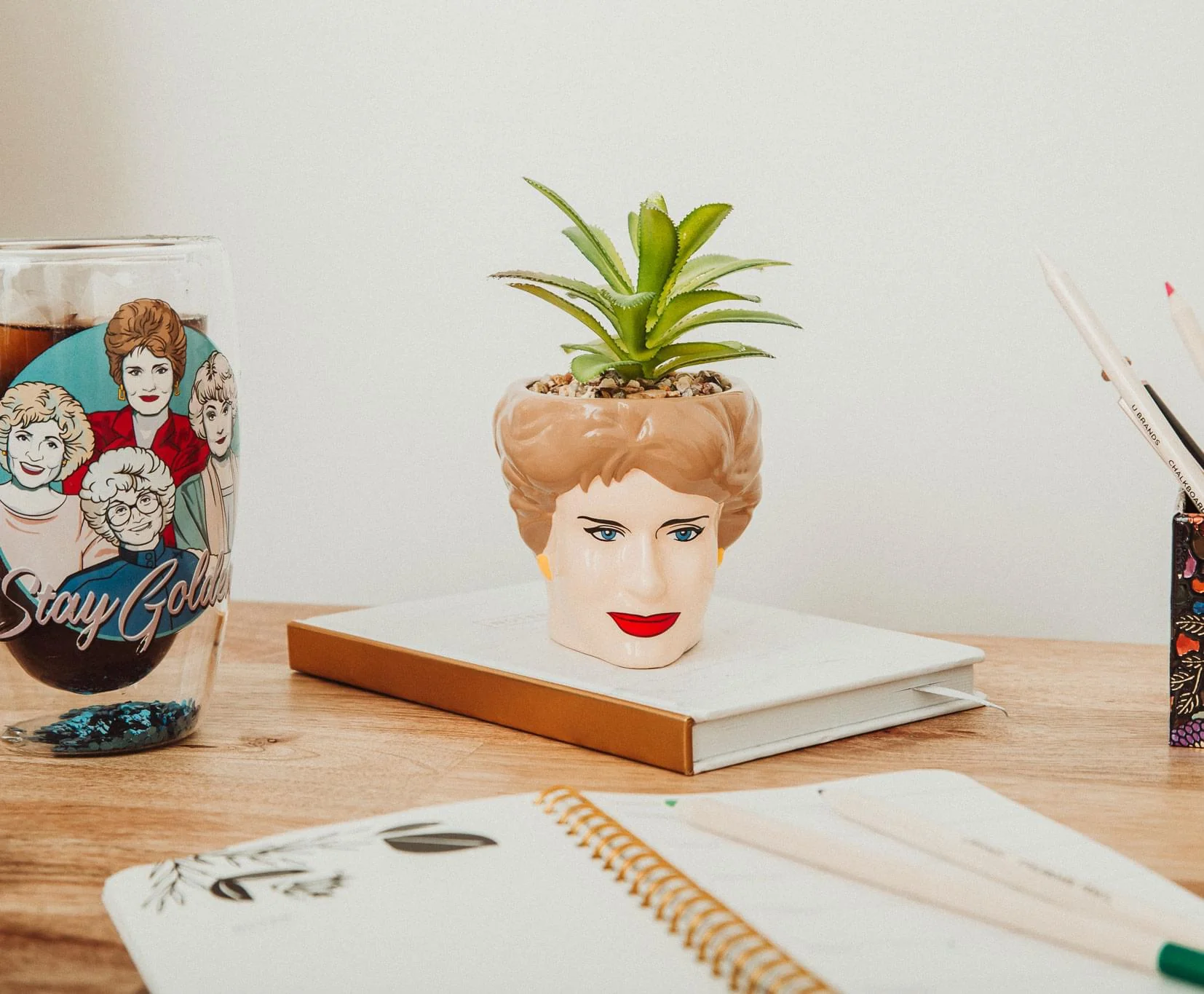 The Golden Girls Blanche 3-Inch Ceramic Mini Planter With Artificial Succulent - Image 4