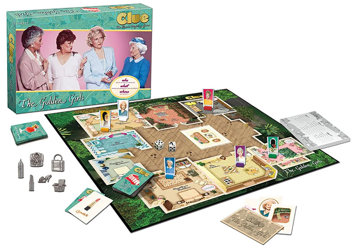 The Golden Girls Clue Board Game, Shot Glass 4-Pack and Enamel Pins Bundle - Image 2