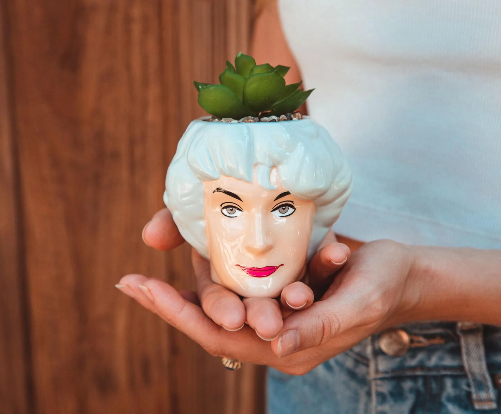 The Golden Girls Dorothy 3-Inch Ceramic Mini Planter With Artificial Succulent - Image 3