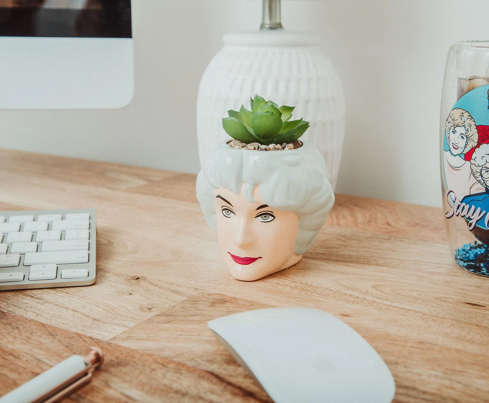 The Golden Girls Dorothy 3-Inch Ceramic Mini Planter With Artificial Succulent - Image 4