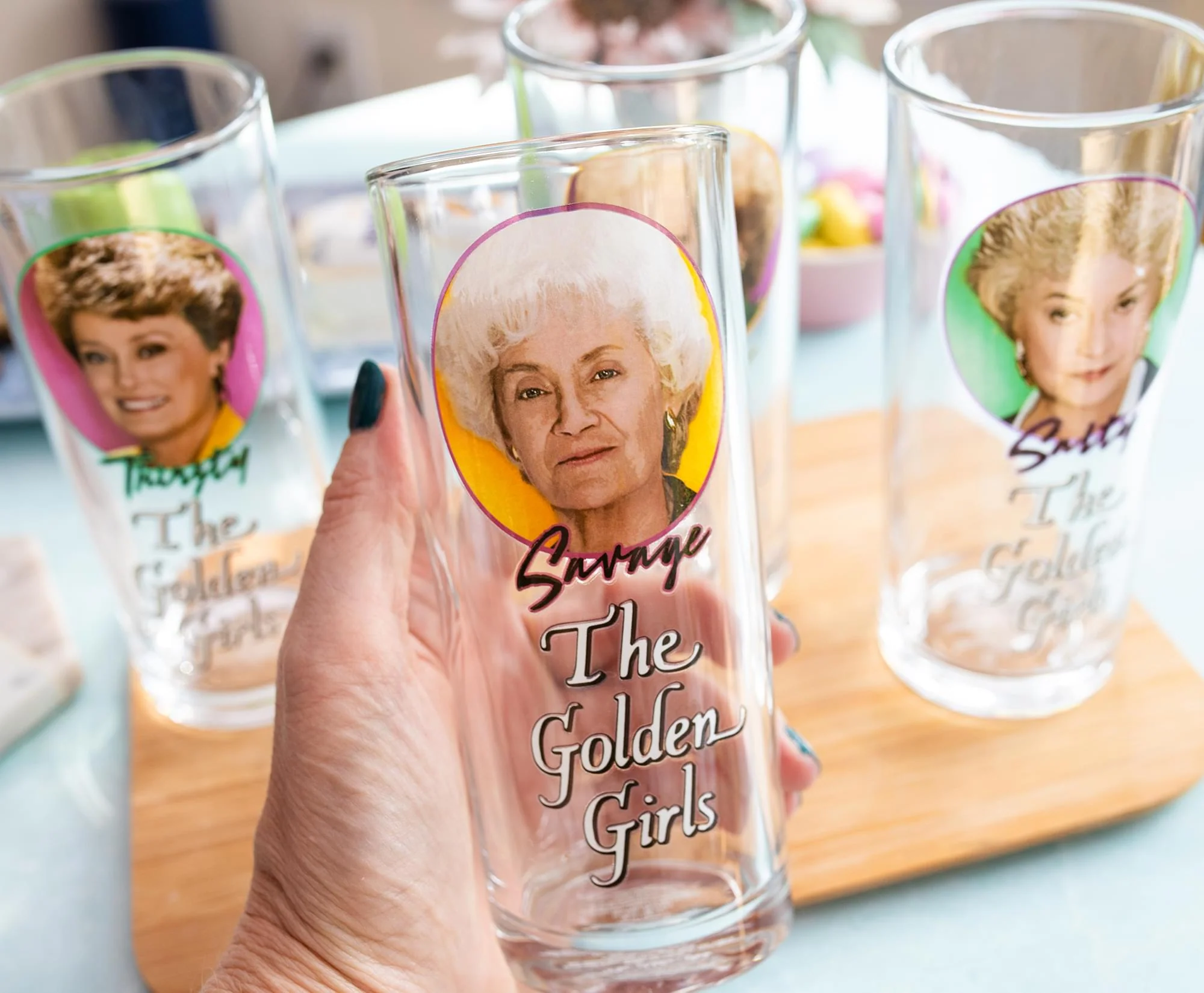 The Golden Girls Frames Logo 10-Ounce Tumbler Glasses | Set of 4 - Image 5