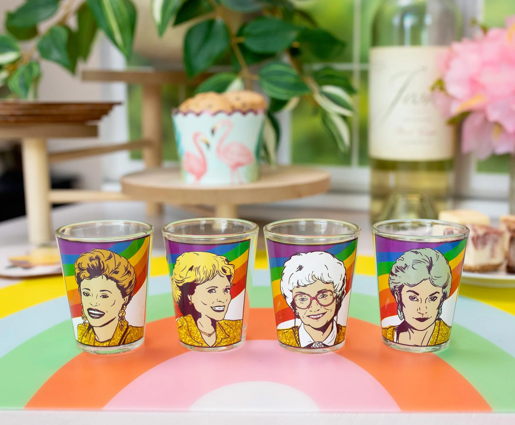 The Golden Girls Rainbow 1.5-Ounce Mini Glasses | Set of 4 - Image 2