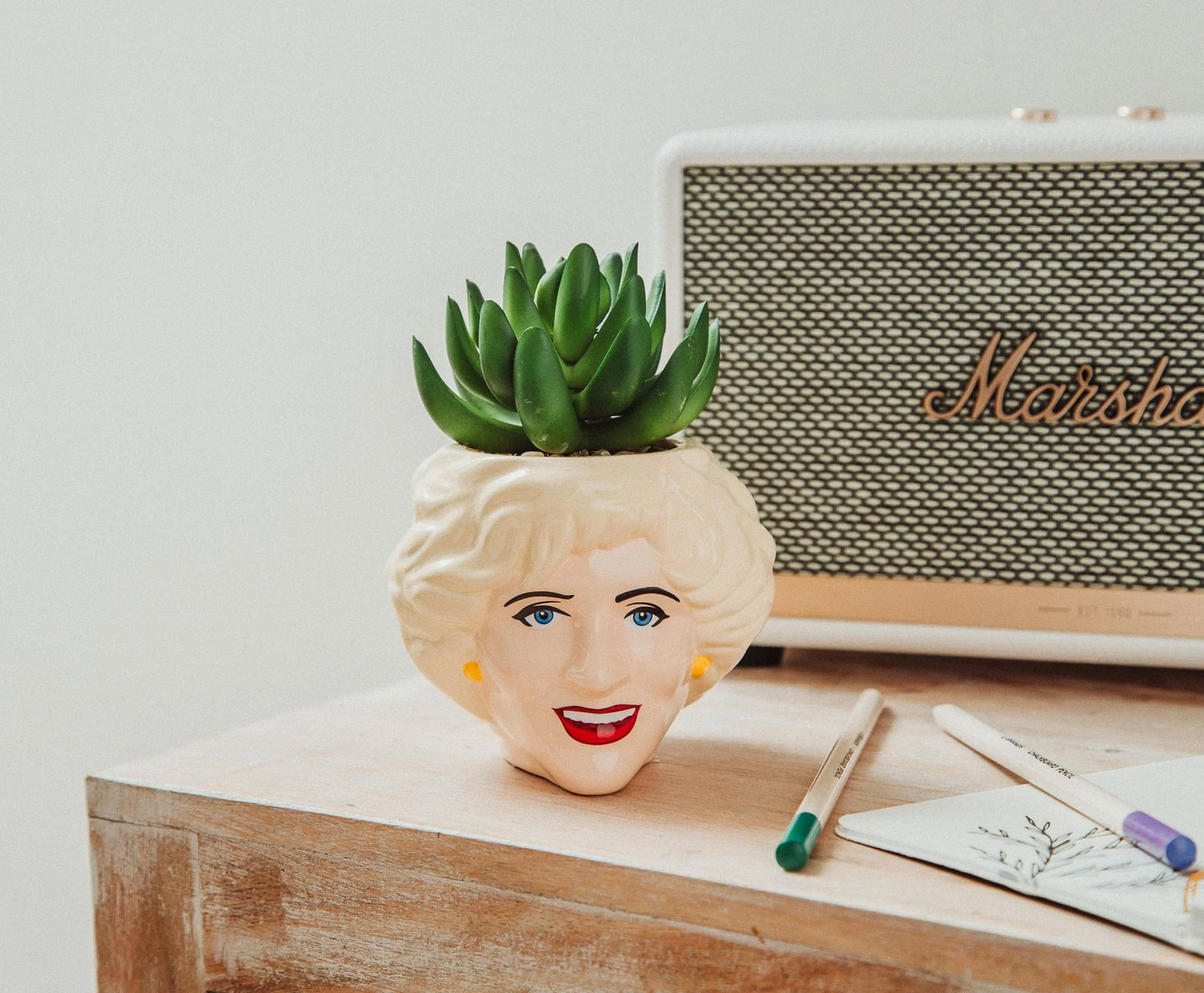 The Golden Girls Rose 3-Inch Ceramic Mini Planter With Artificial Succulent - Image 9