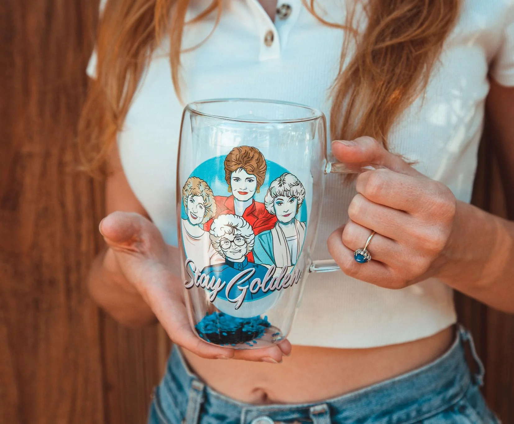 The Golden Girls "Stay Golden" Double-Walled Glass Mug | Holds 15 Ounces - Image 3