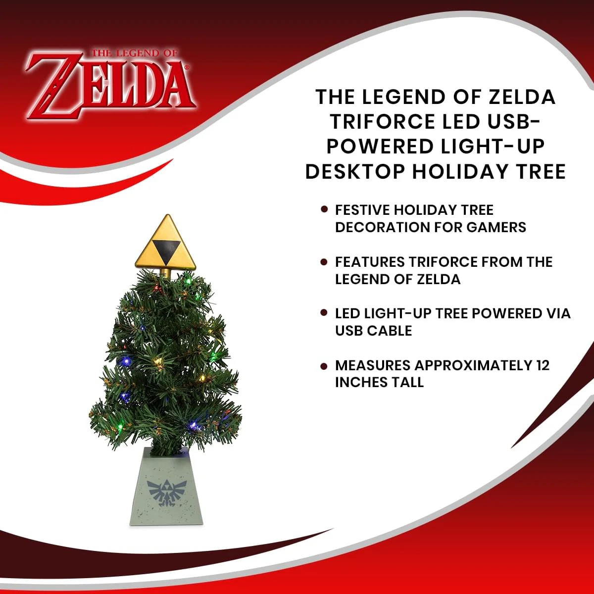 The Legend of Zelda Triforce LED USB-Powered Light-Up Desktop Holiday Tree - Image 7