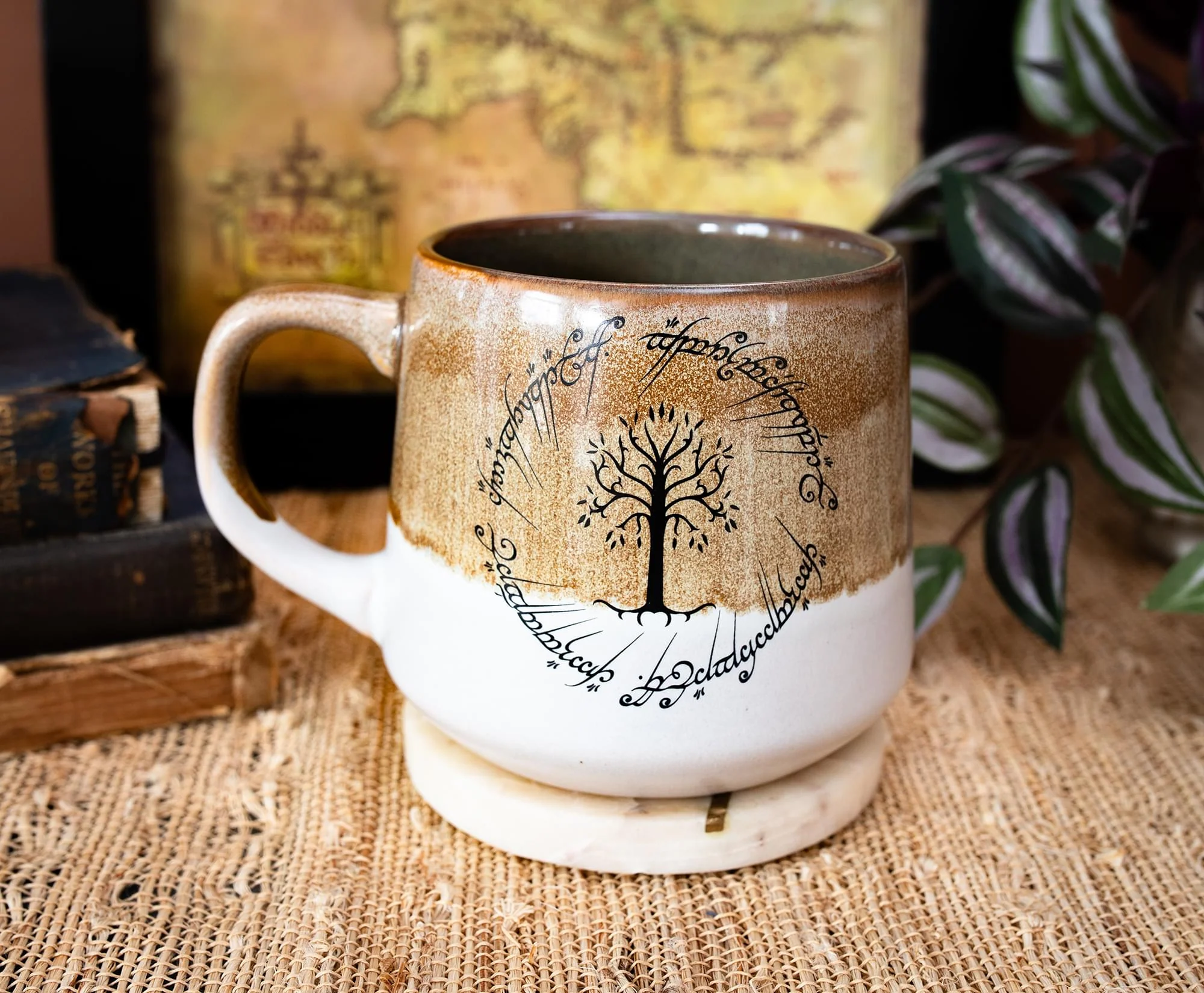 The Lord Of The Rings Elven Text Tapered Ceramic Pottery Mug | Holds 18 Ounces - Image 4