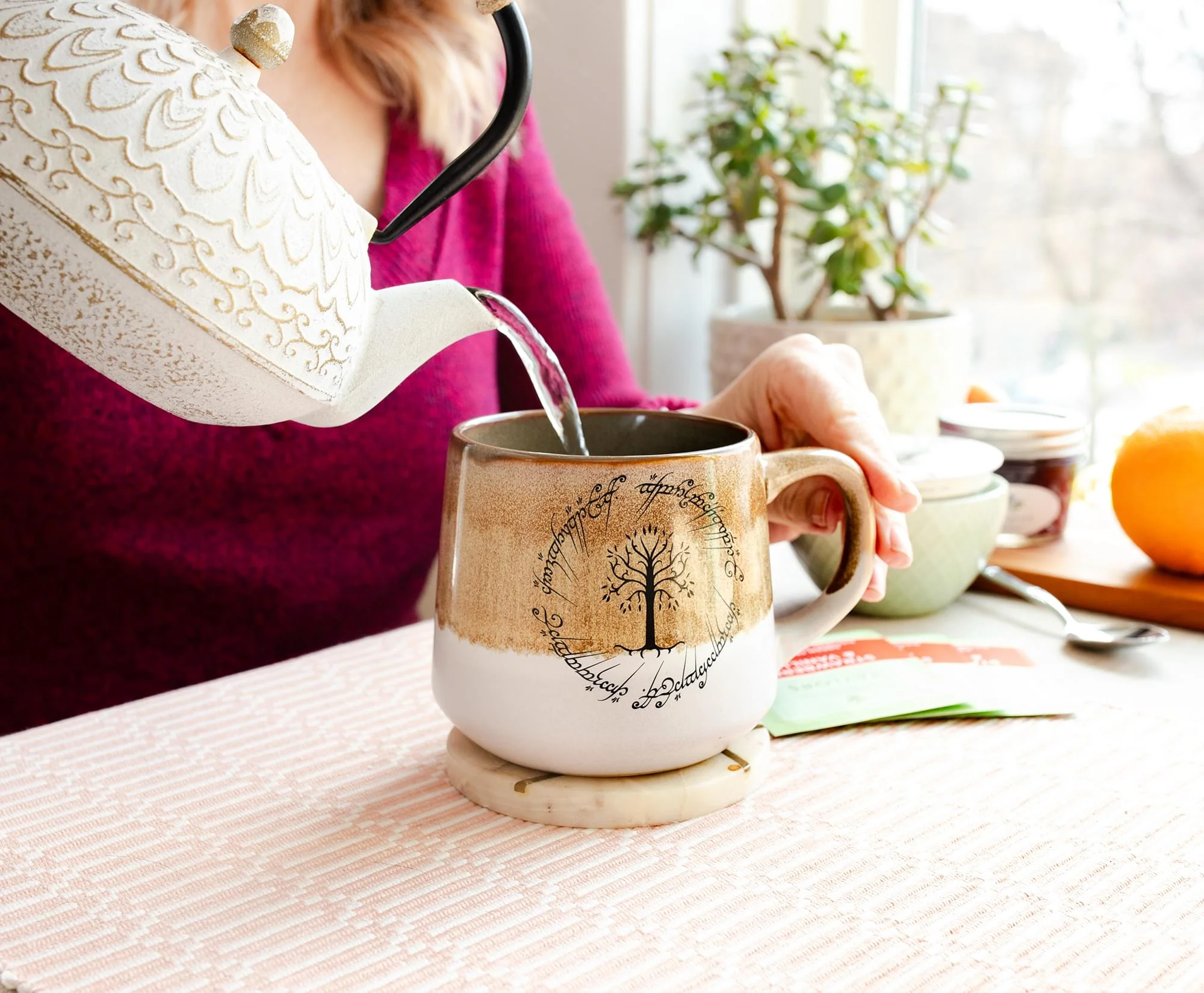 The Lord Of The Rings Elven Text Tapered Ceramic Pottery Mug | Holds 18 Ounces - Image 7